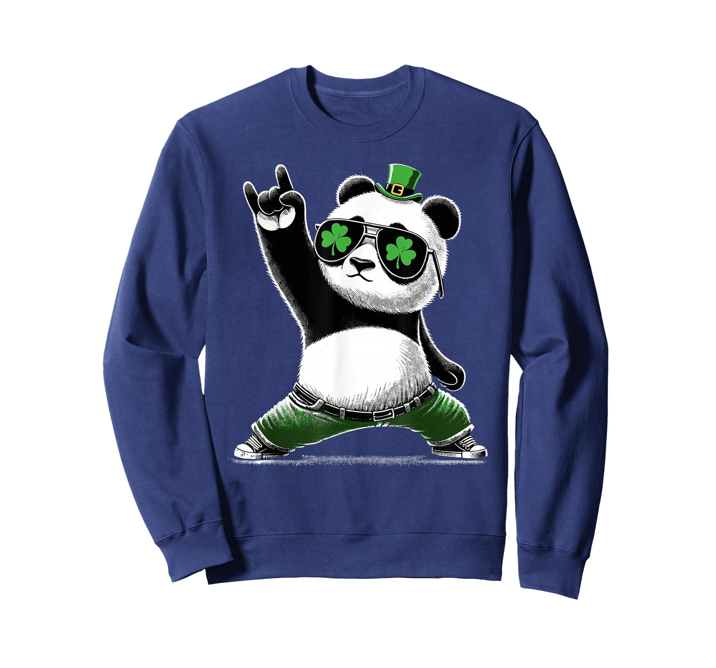 Panda Rocks St Patty's Shamrock Funny St Patrick's Day T-Shirt