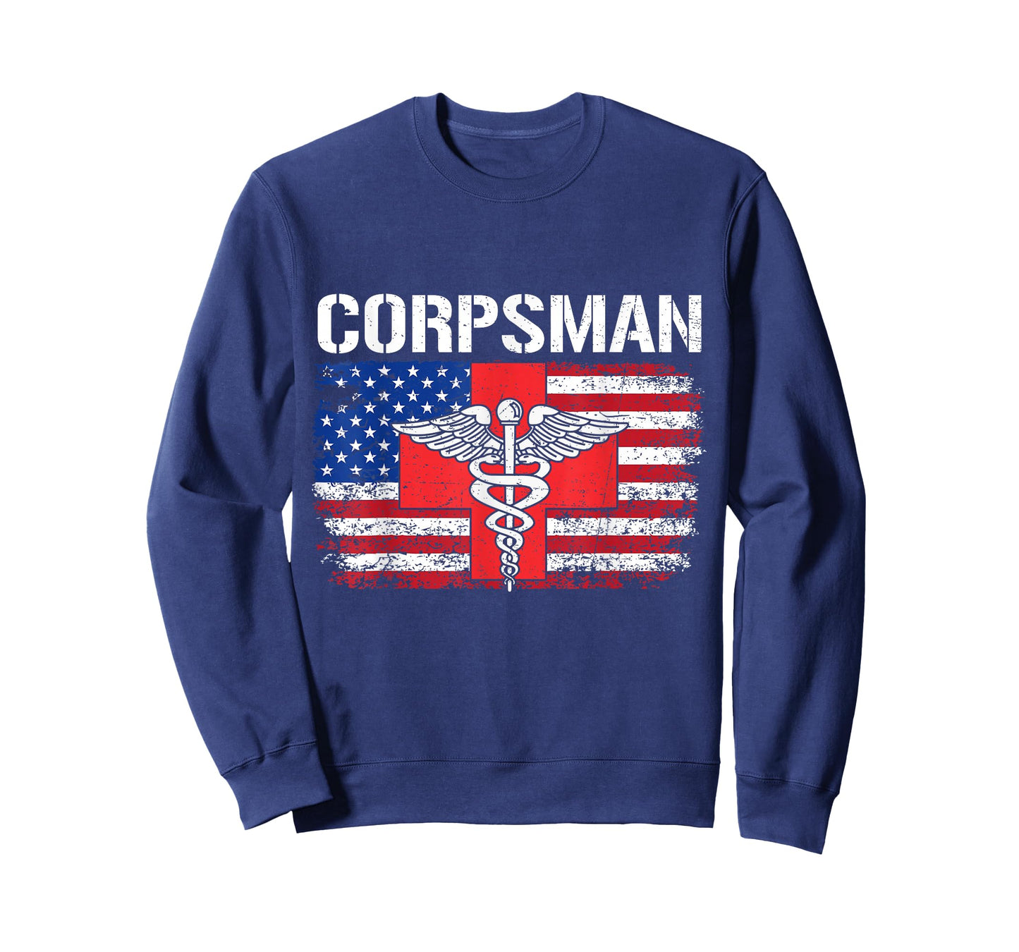 Hospital Corpsman Flag American USA Military Veteran T-Shirt