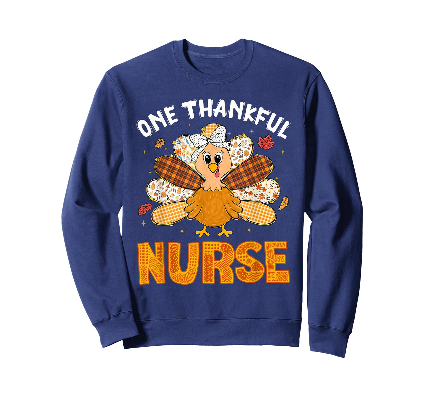 One Thankful Nurse Turkey Thanksgiving Scrub Top Fall Women T-Shirt