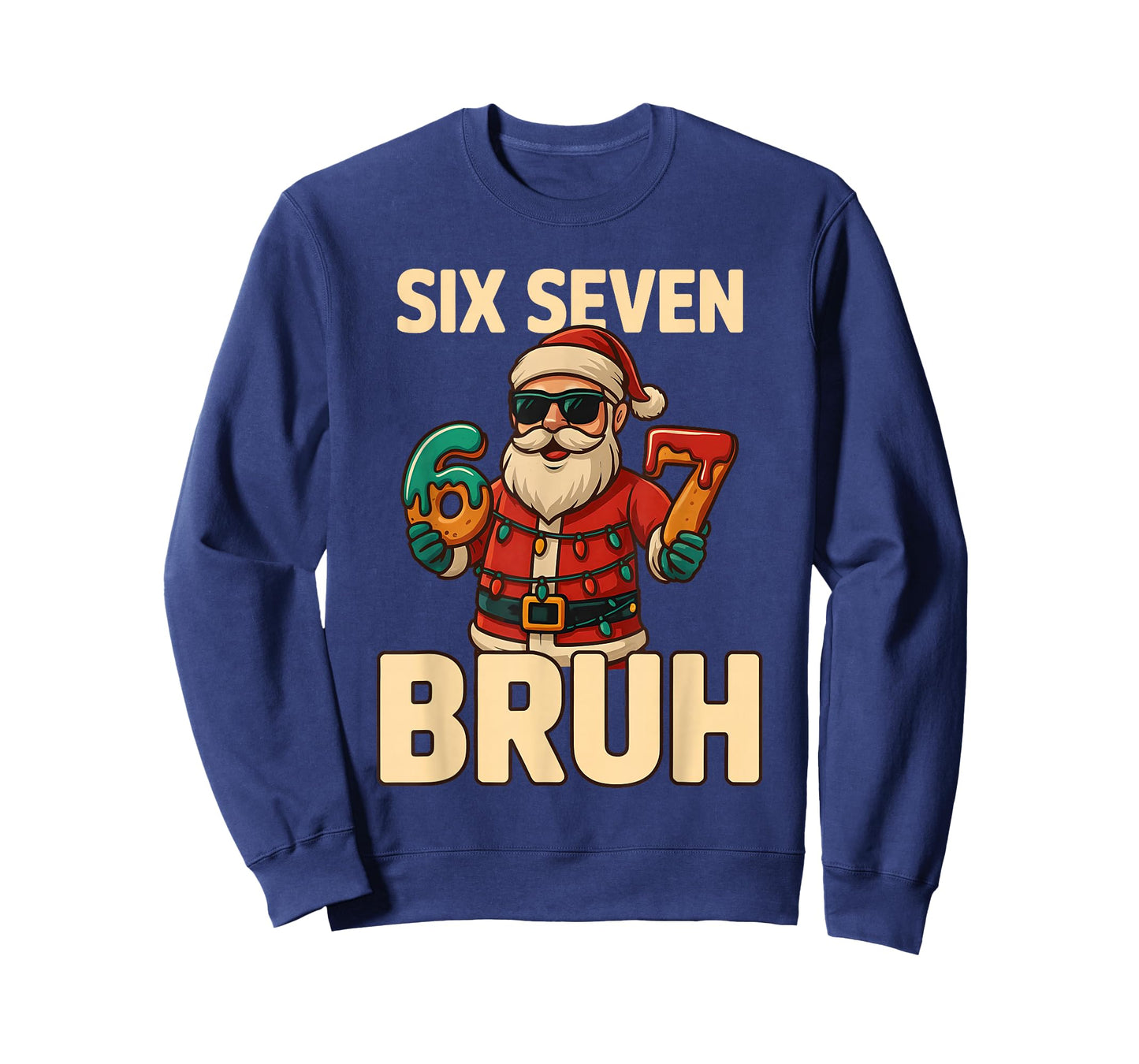 Bruh 67 Christmas Six Seven Meme Santa Boys 6 7 Christmas T-Shirt