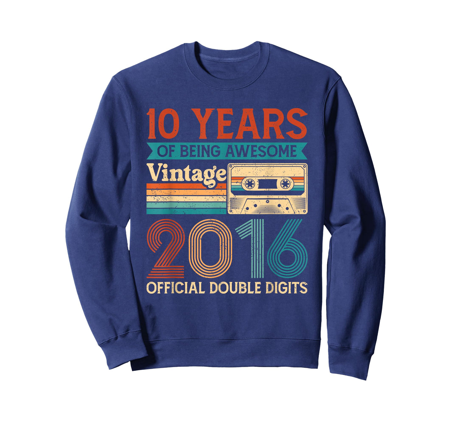 Vintage 2016 Official Double Digits 10yrs Old 10th Birthday T-Shirt