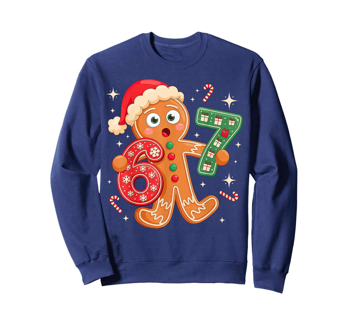 Gingerbread Six Seven 67 Meme 6 7 Christmas T-Shirt