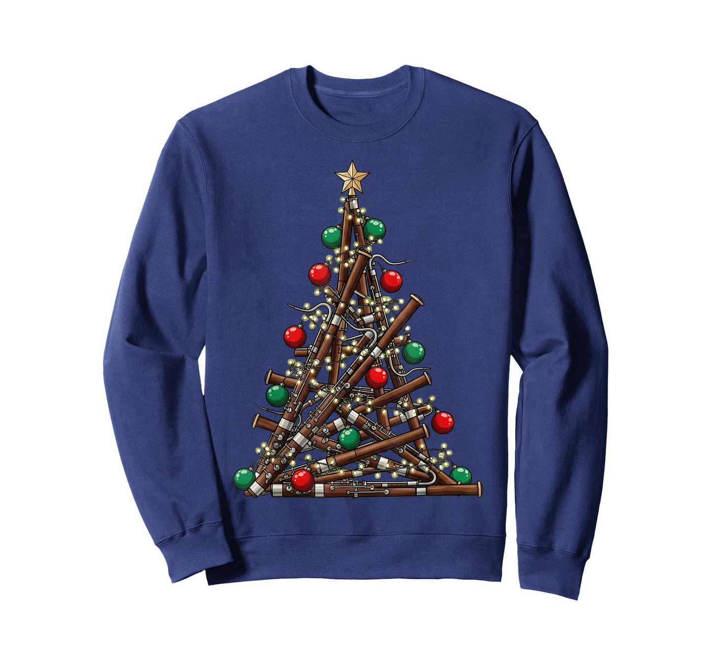 Bassoon Christmas Tree Lights Xmas Boys Men Funny Player T-Shirt