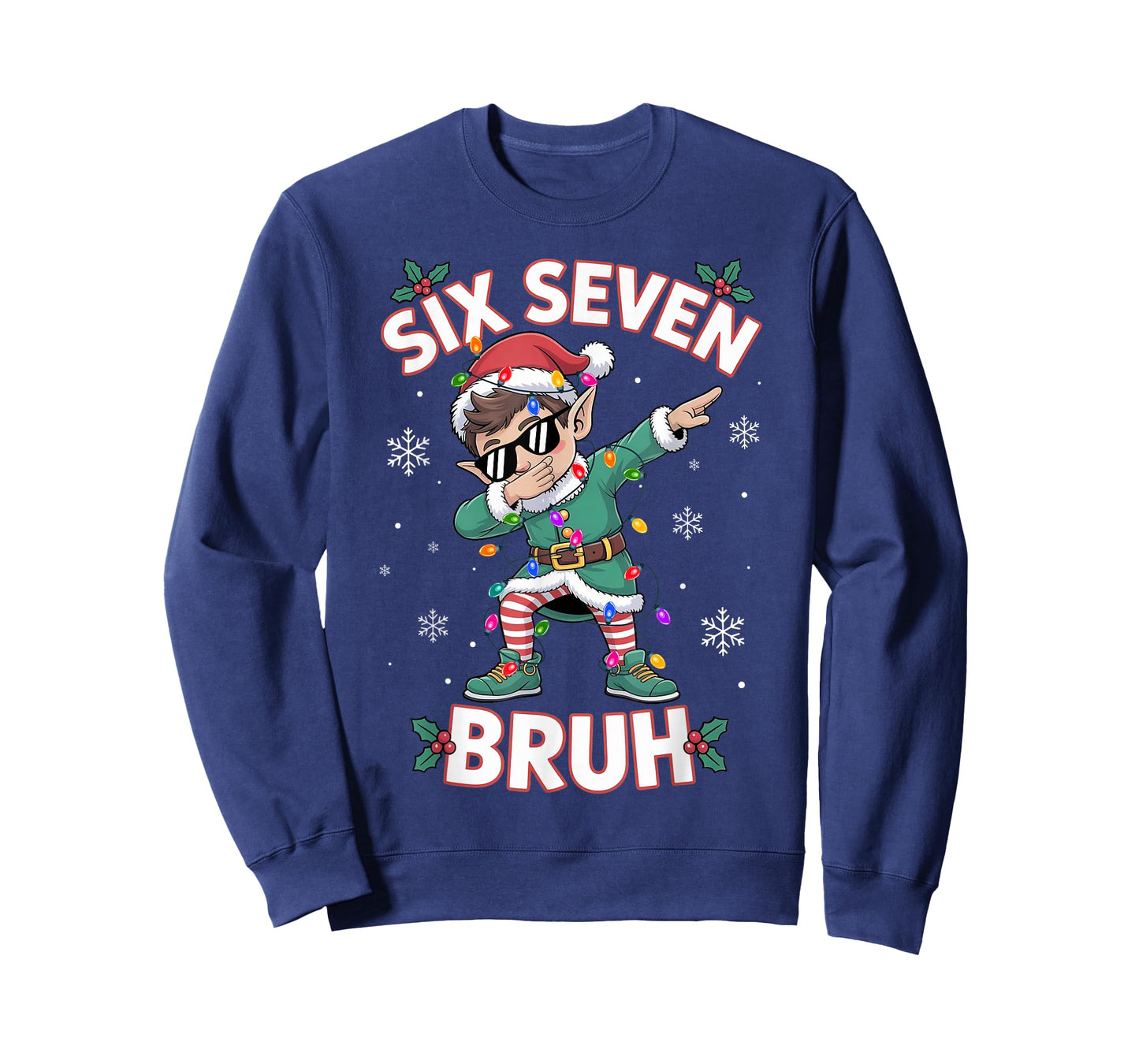 Dabbing Elf Six Seven Bruh Christmas 67 Meme Xmas Boys Kids T-Shirt