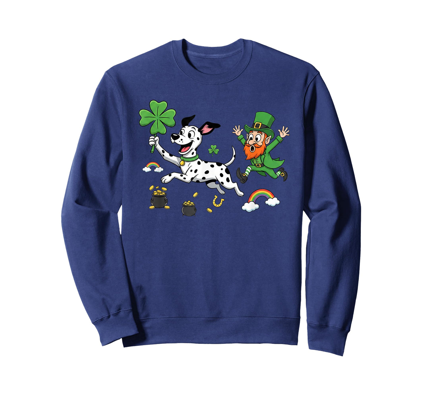 Funny Dalmatian Clover St Patricks Day Womens Mens Kids T-Shirt