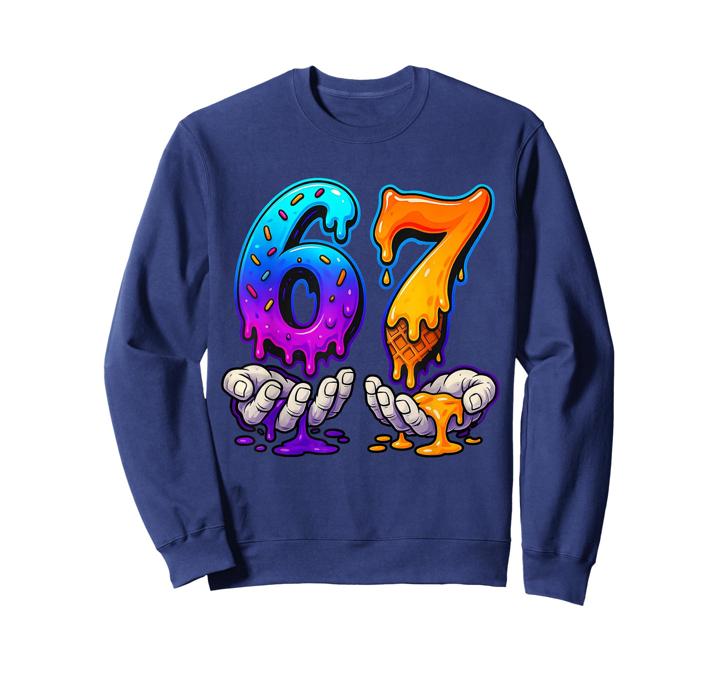 Ice Cream Drip 6 7 Number 67 Six Seven Meme Mens Boys Kids T-Shirt