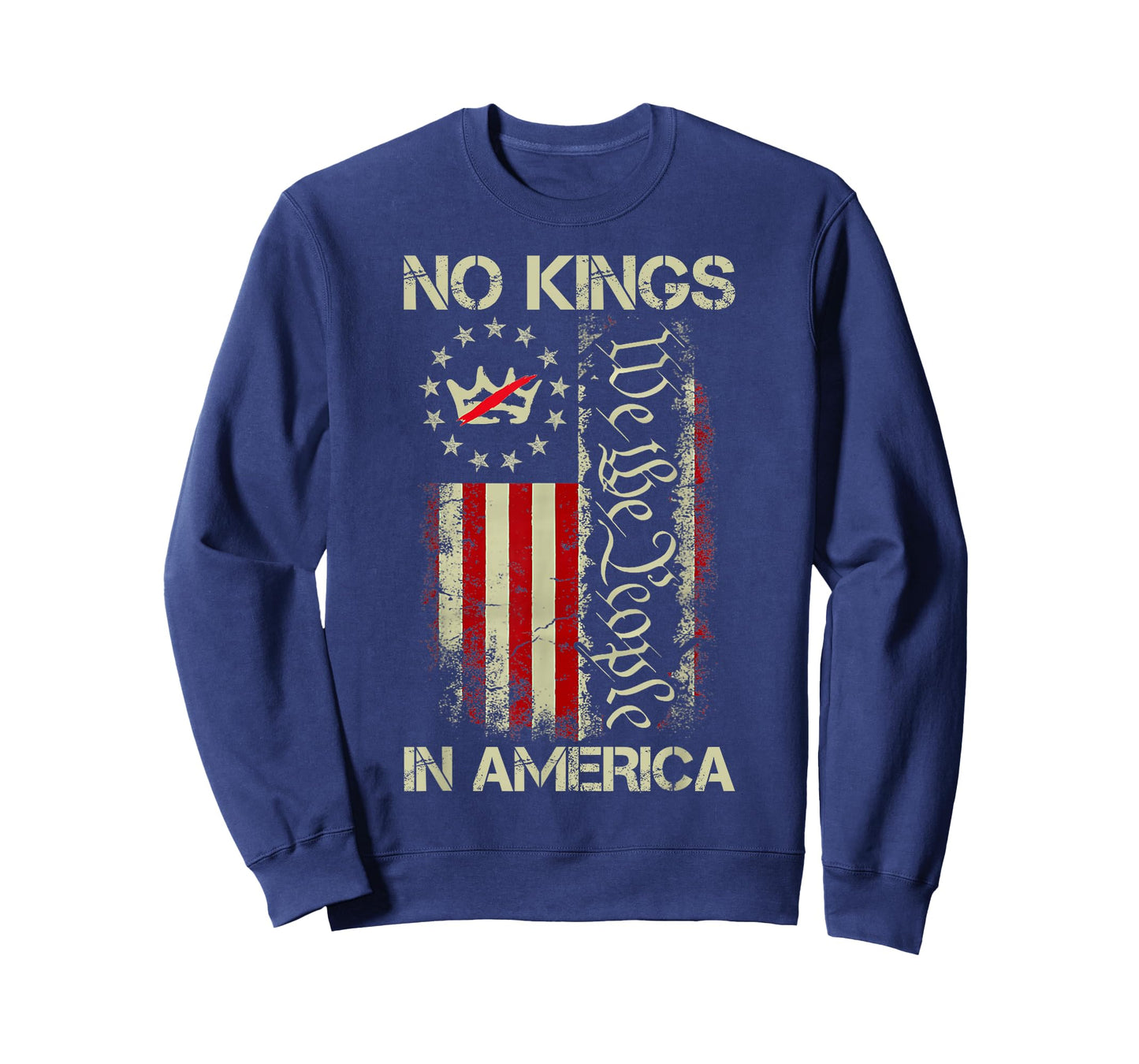No Kings in America We The People US American Flag Patriotic T-Shirt