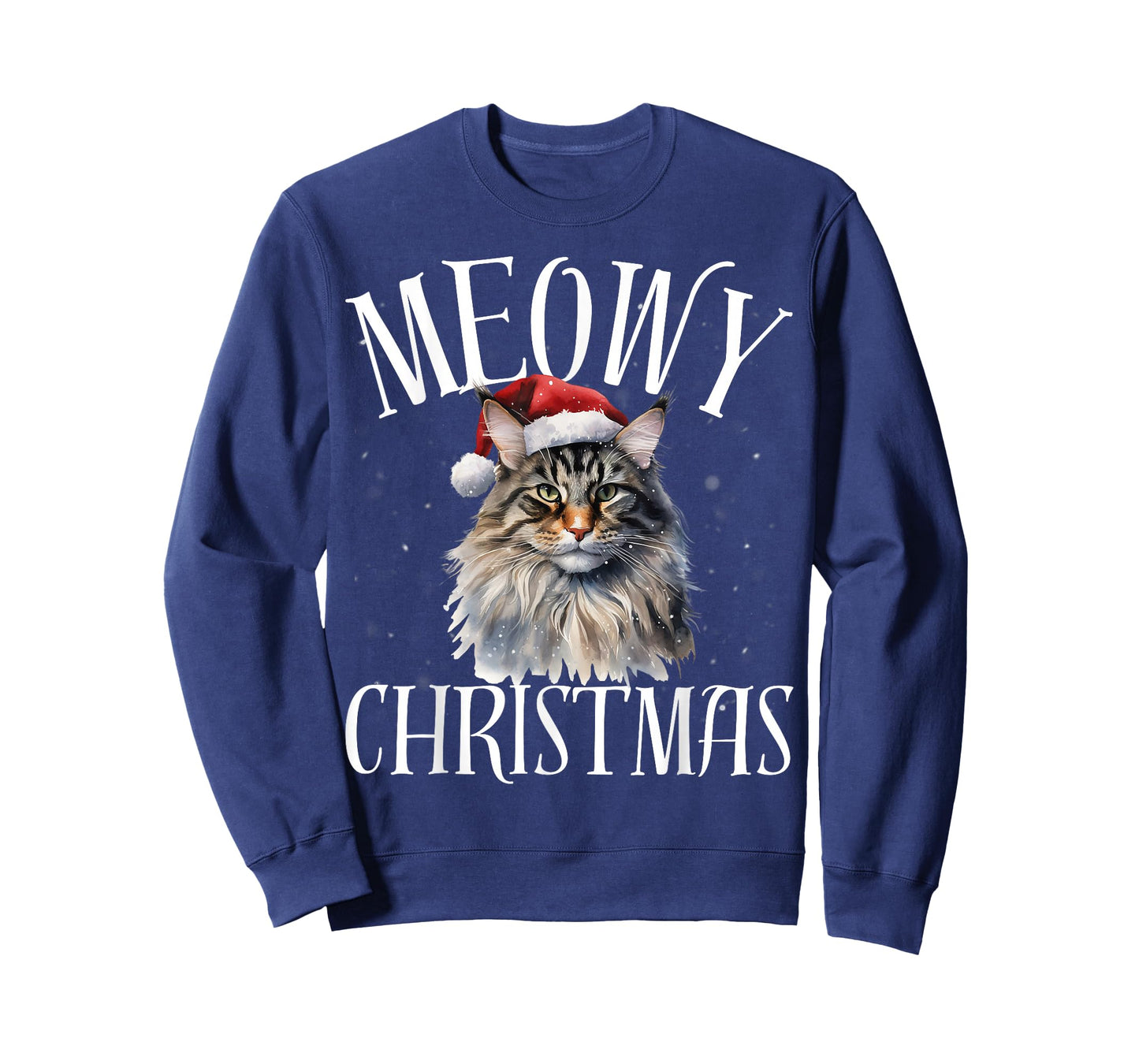 Funny Meowy Christmas Maine Coon Cat Merry Xmas Holiday T-Shirt