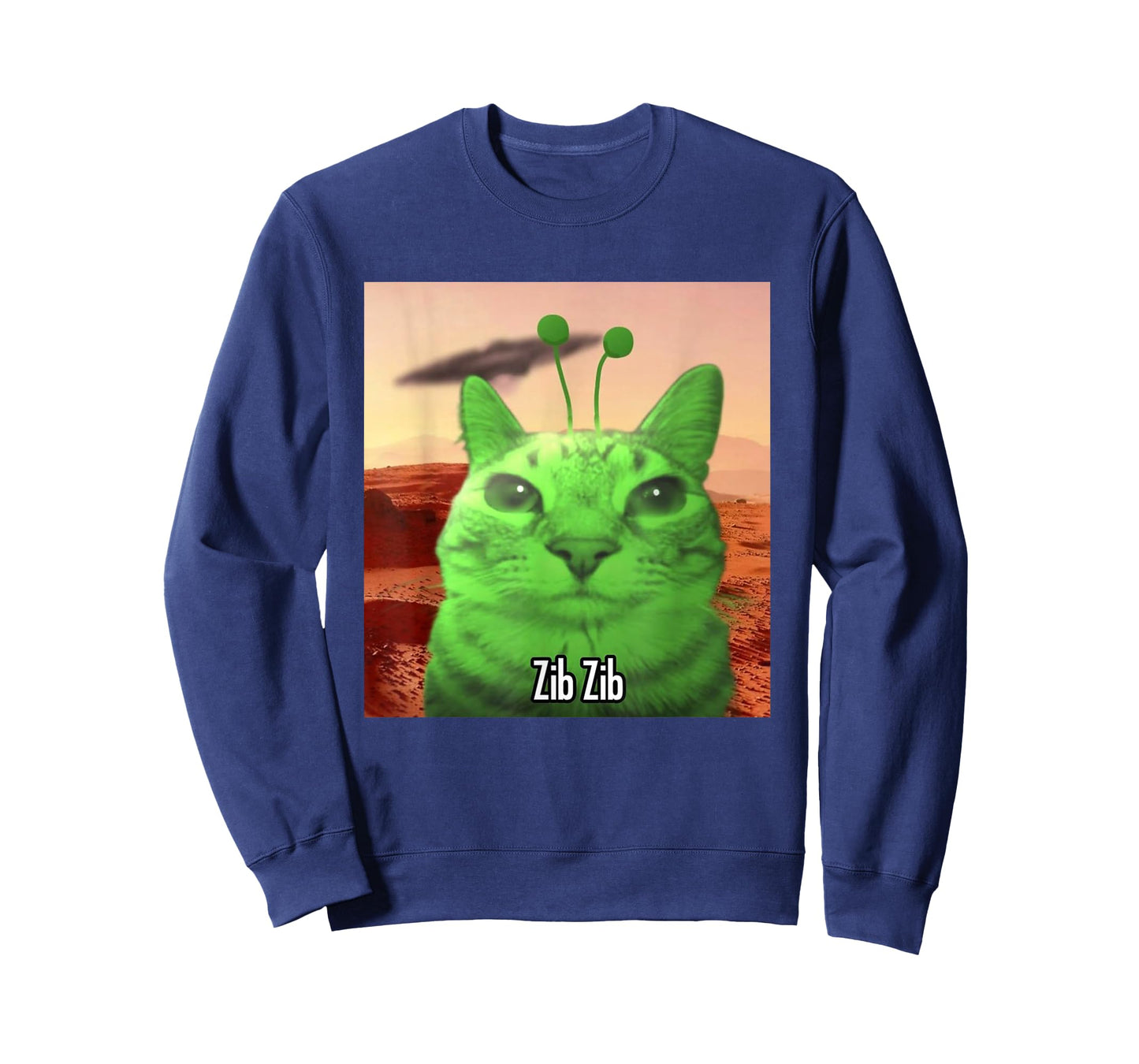 Alien Cat Meme Y2k Funny Space Y2k Meme Silly Cat Men Women T-Shirt