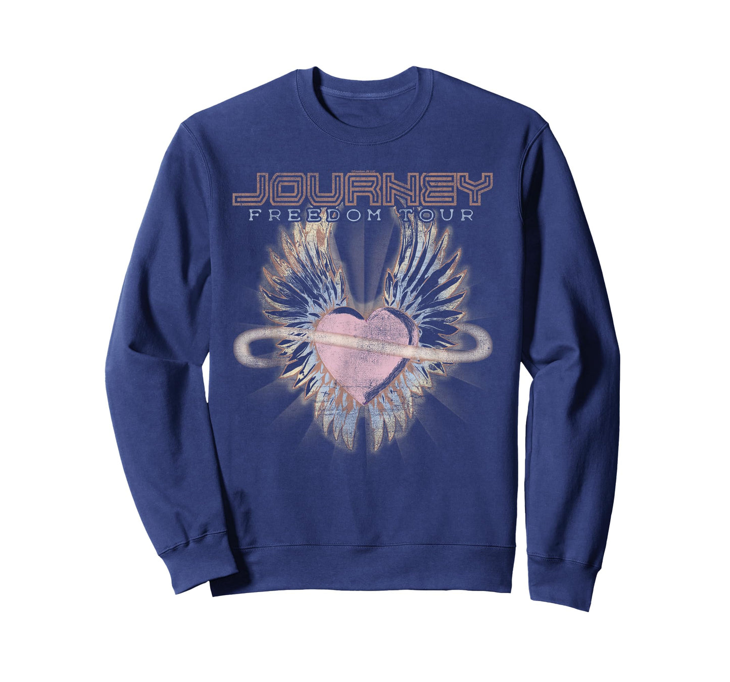 Journey Freedom Tour Pastel Heart and Logo Vintage Band T-Shirt