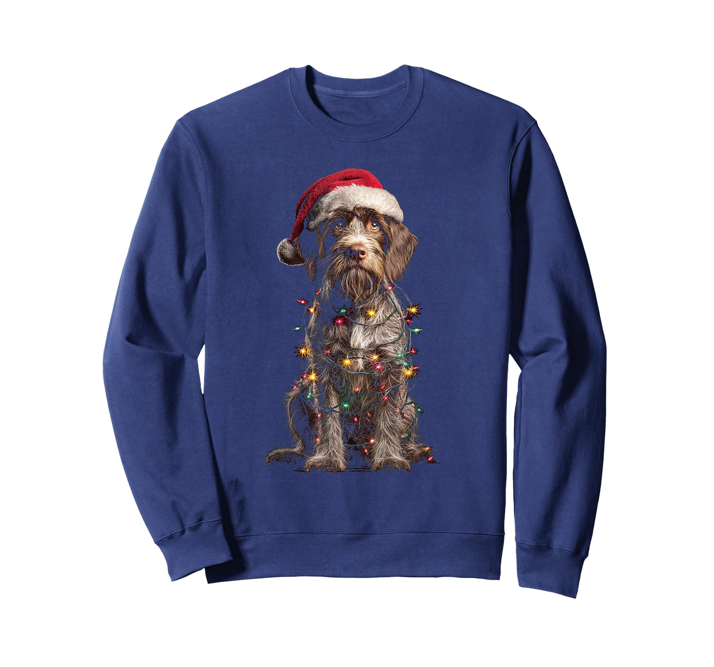 Wirehaired Pointing Griffon Christmas Graphics Dog Lights T-Shirt