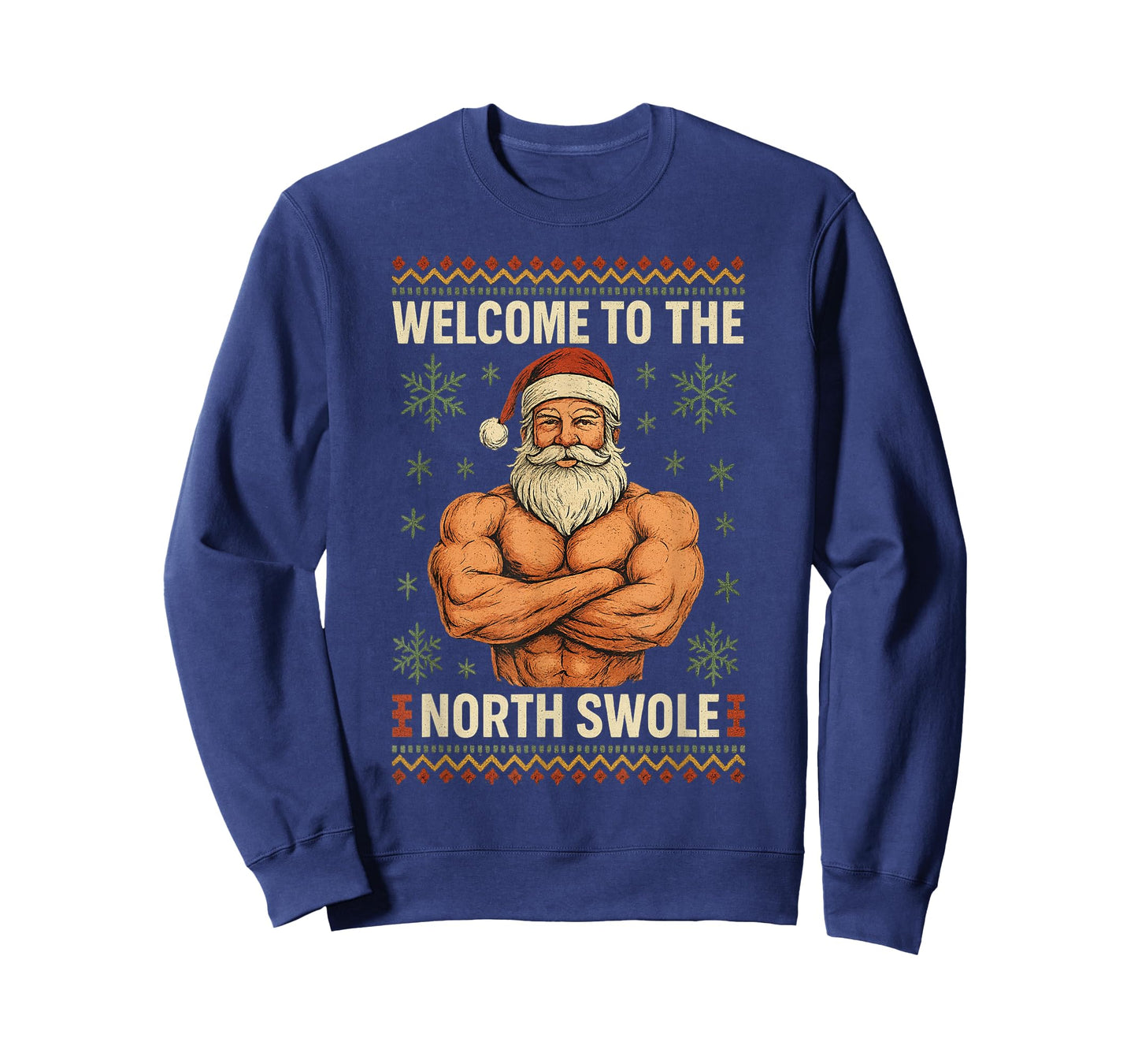 The North Swole Welcome Muscle Santa Claus Christmas Gym T-Shirt