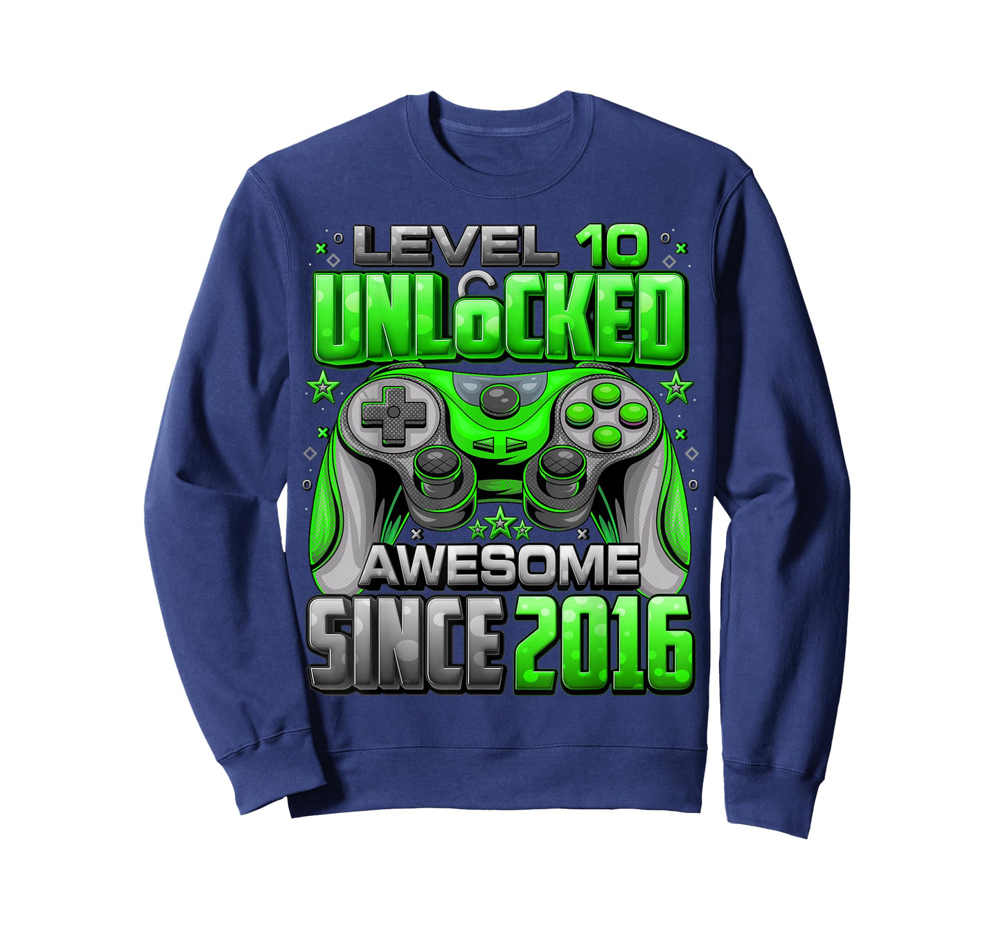 Level 10 Unlocked Awesome Since 2016 10th Birthday Gaming T-Shirt