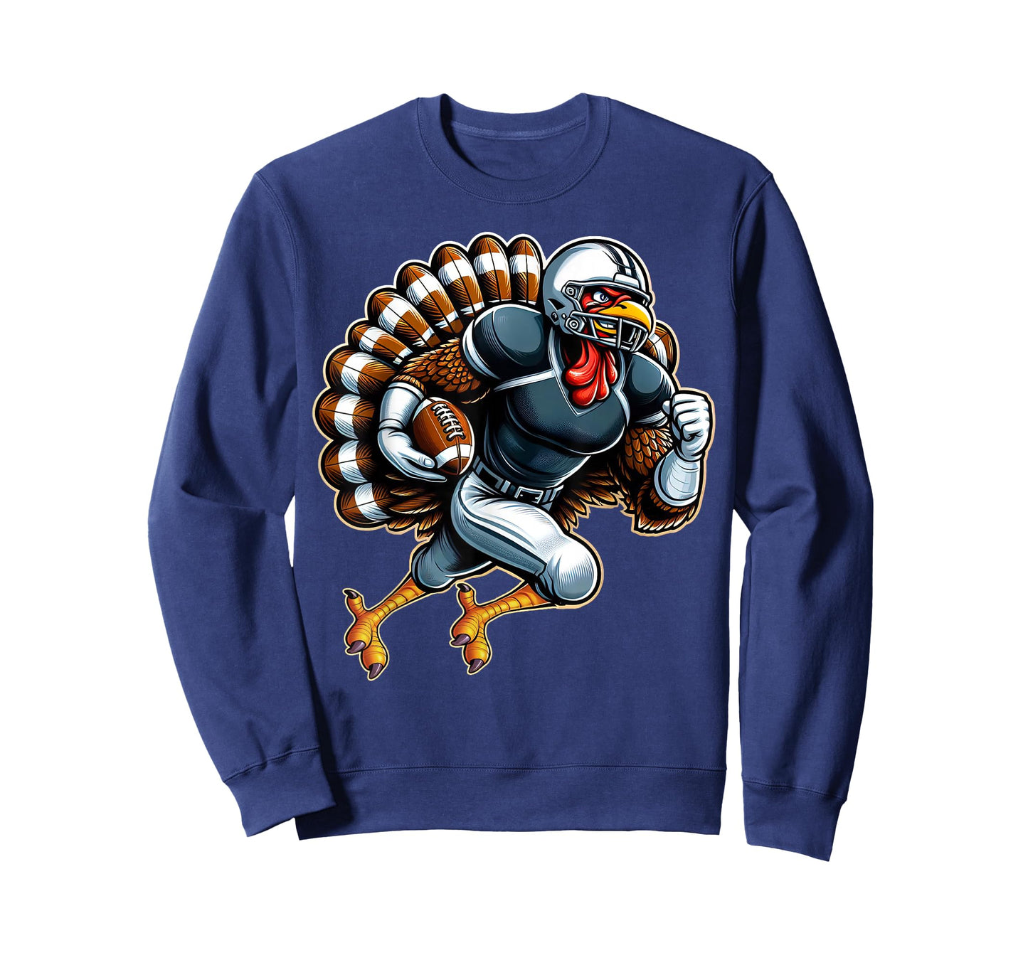 Funny Turkey Playing Football Thanksgiving Shirts Boys Men T-Shirt