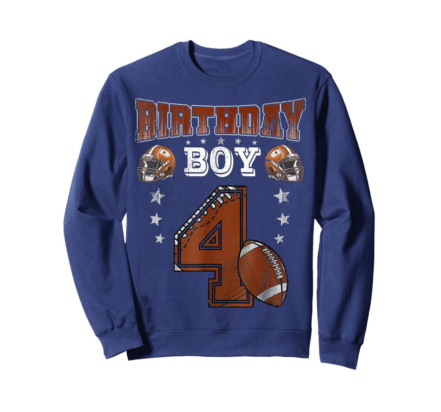 4th Birthday Boy Football Lover Theme 4 Years Old T-Shirt