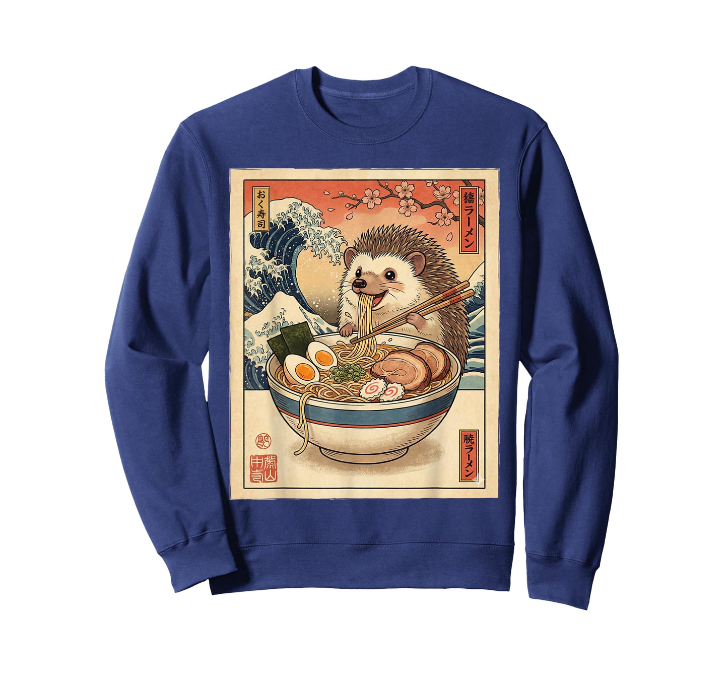 Kawaii Hedgehog Eating Ramen Noodles Bowl Cute Anime T-Shirt
