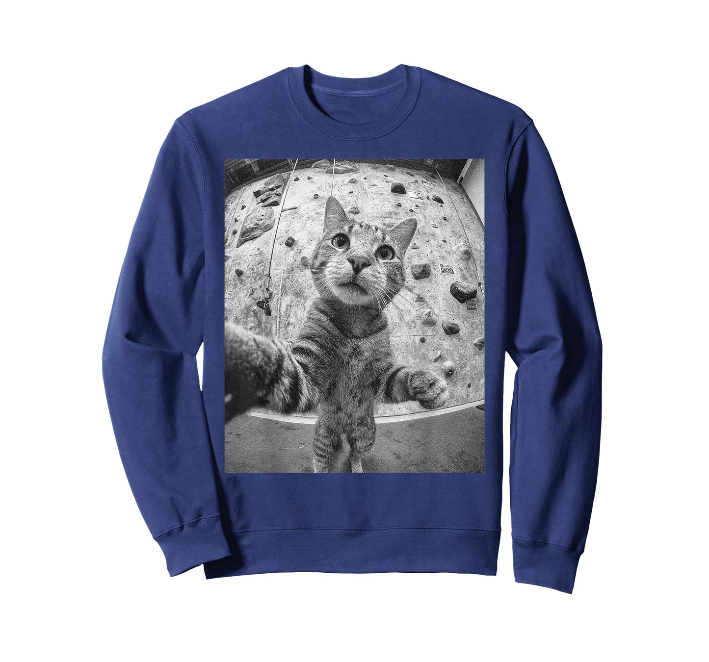 Funny Cat Climber Selfie Bouldering Wall Rock Climbing Cool T-Shirt