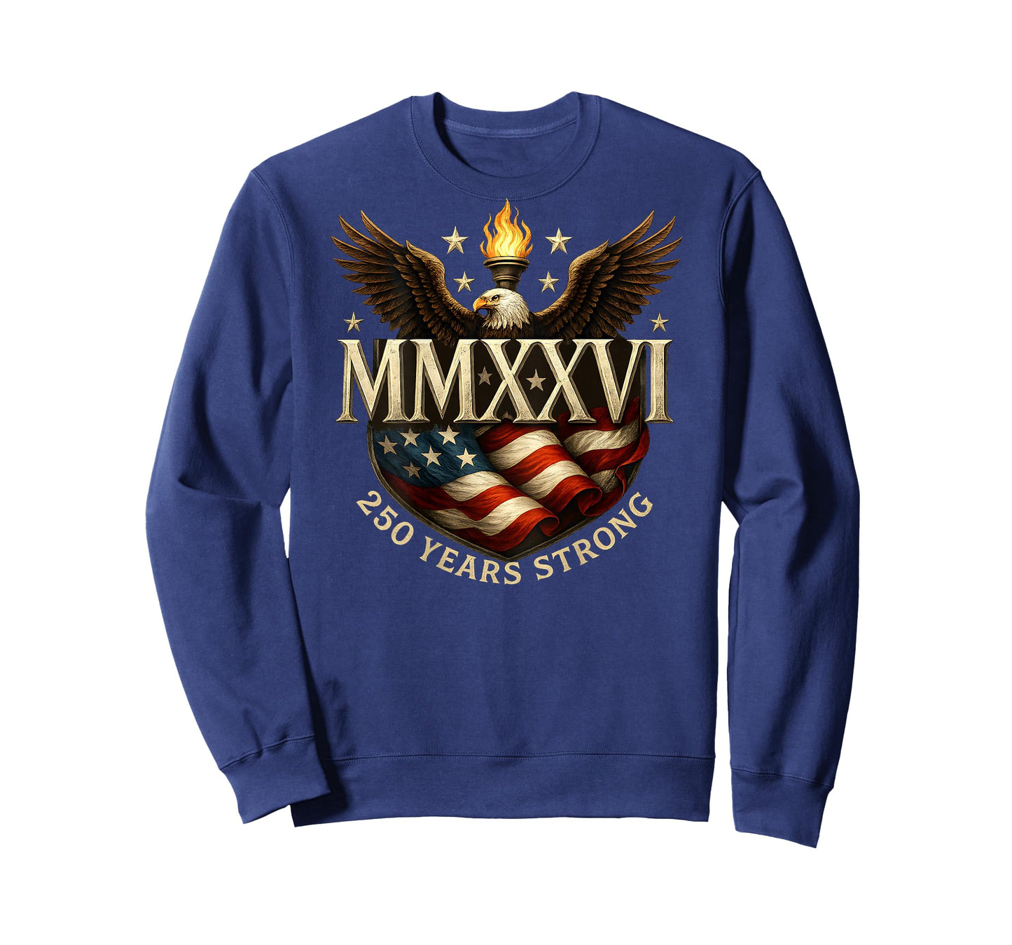 On Back 250 Years Strong 1776 MMXXVI 250th Birthday T-Shirt