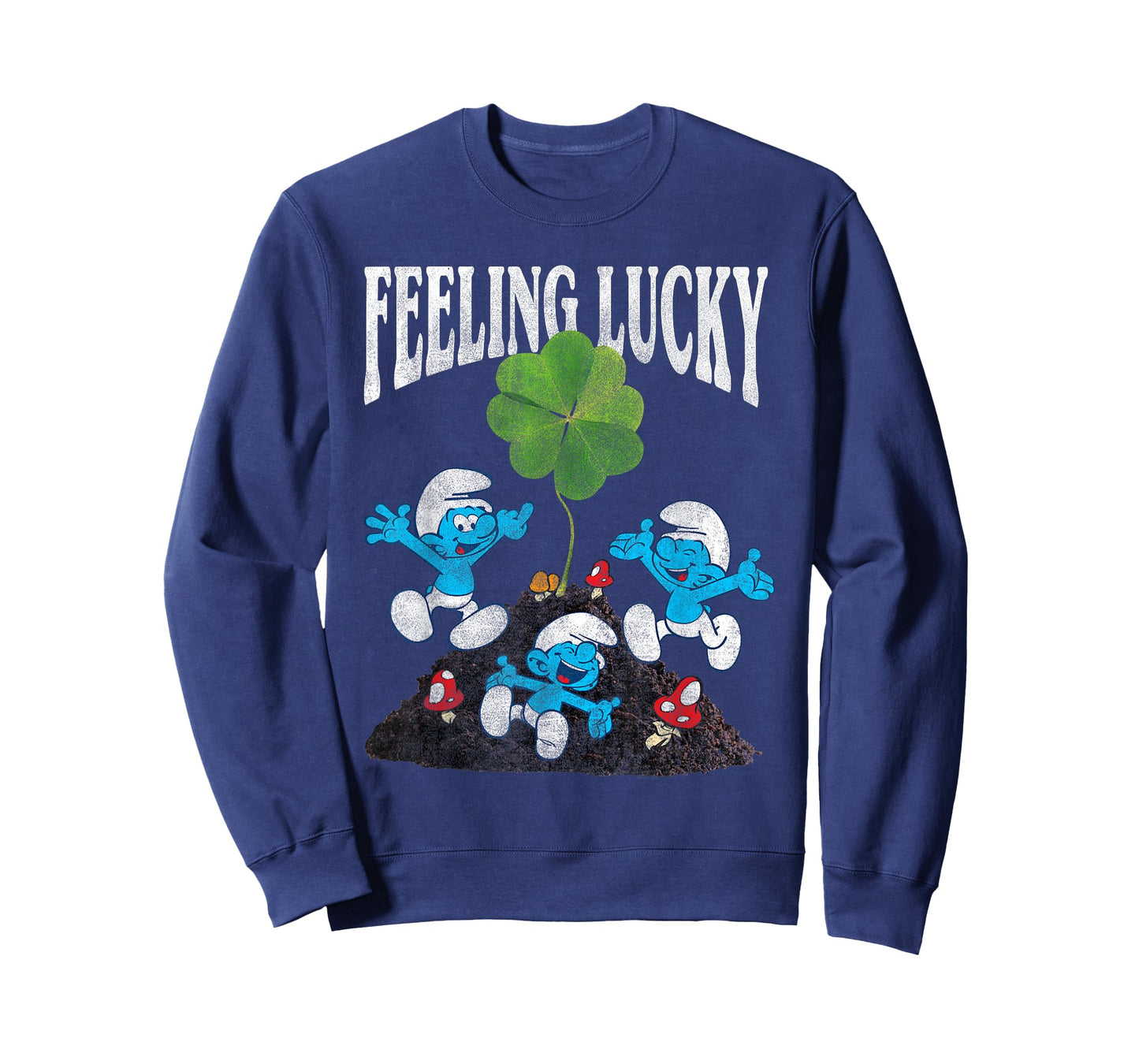 The Smurfs Feeling Lucky Shamrock St. Patrick's Day Cartoon T-Shirt