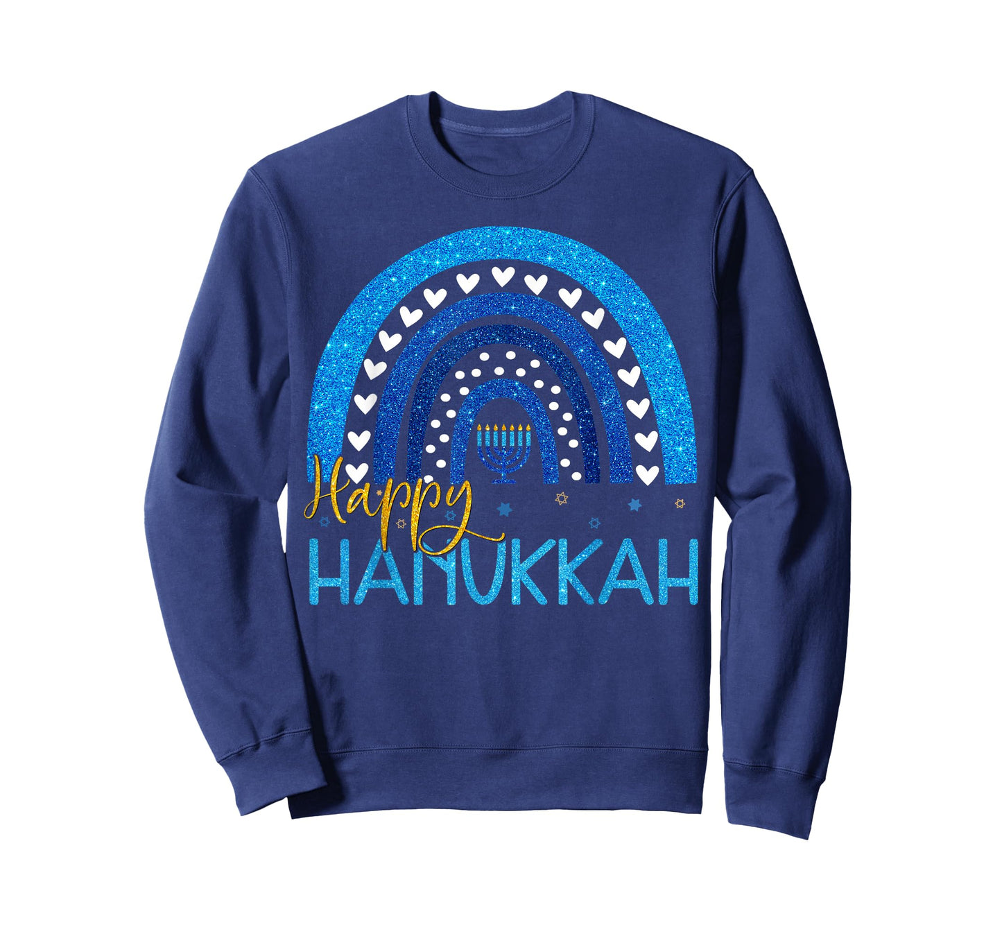 Happy Hanukkah Menorah Rainbow Jewish Gift Women Kid Toddler T-Shirt