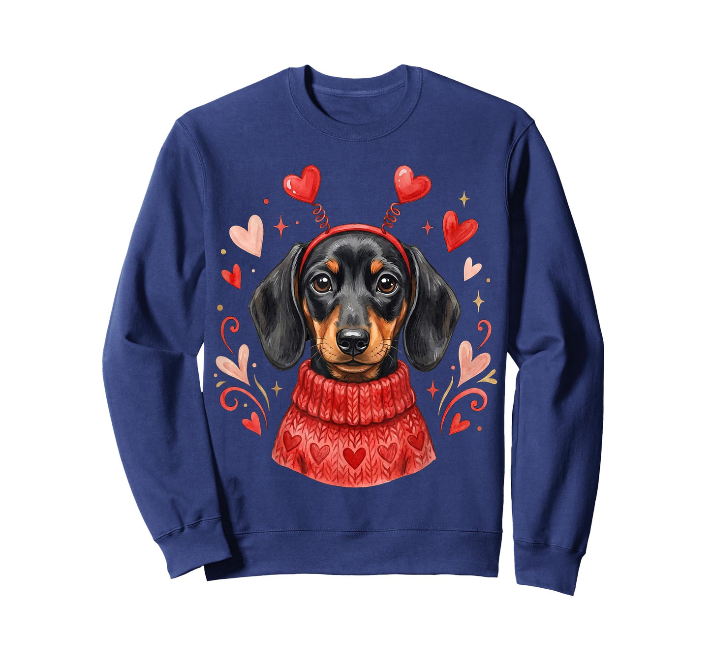 Cute Dachshund Valentines Dogs with Hearts Dog Valentine T-Shirt