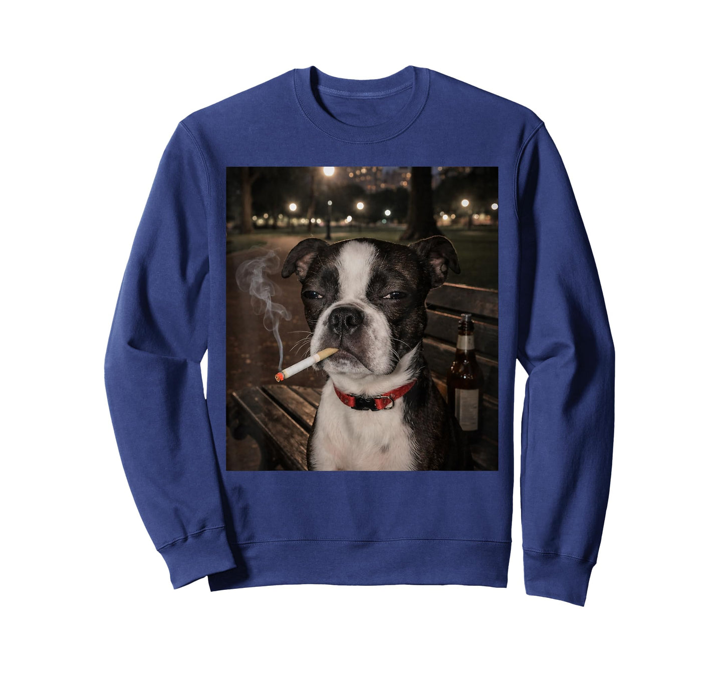 Funny Smoking Boston Terrier Dog Meme Gen Z Joke Brainrot T-Shirt
