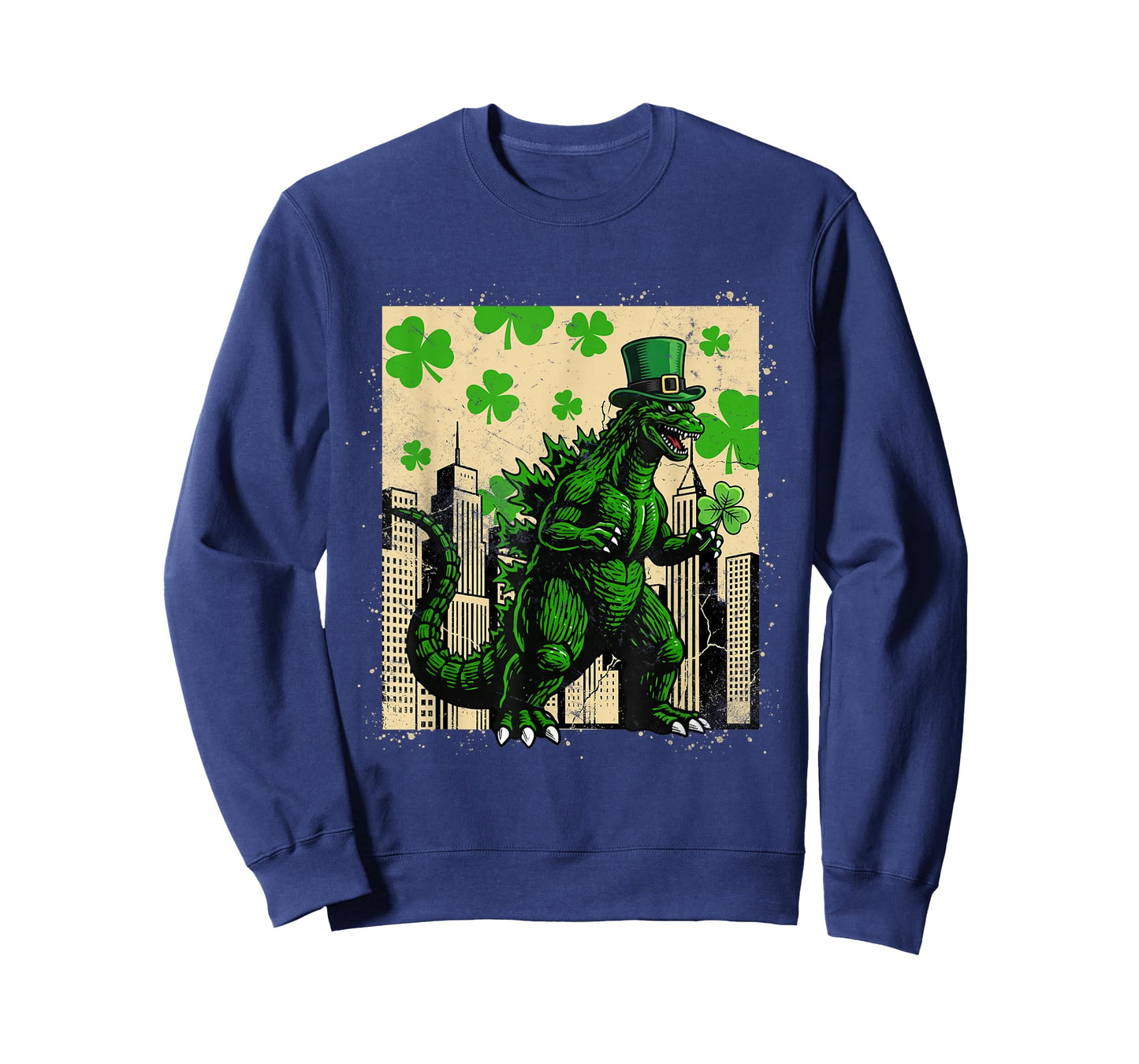 St Patrick's Day Japanese Monster Shamrock Kaiju Men Women T-Shirt