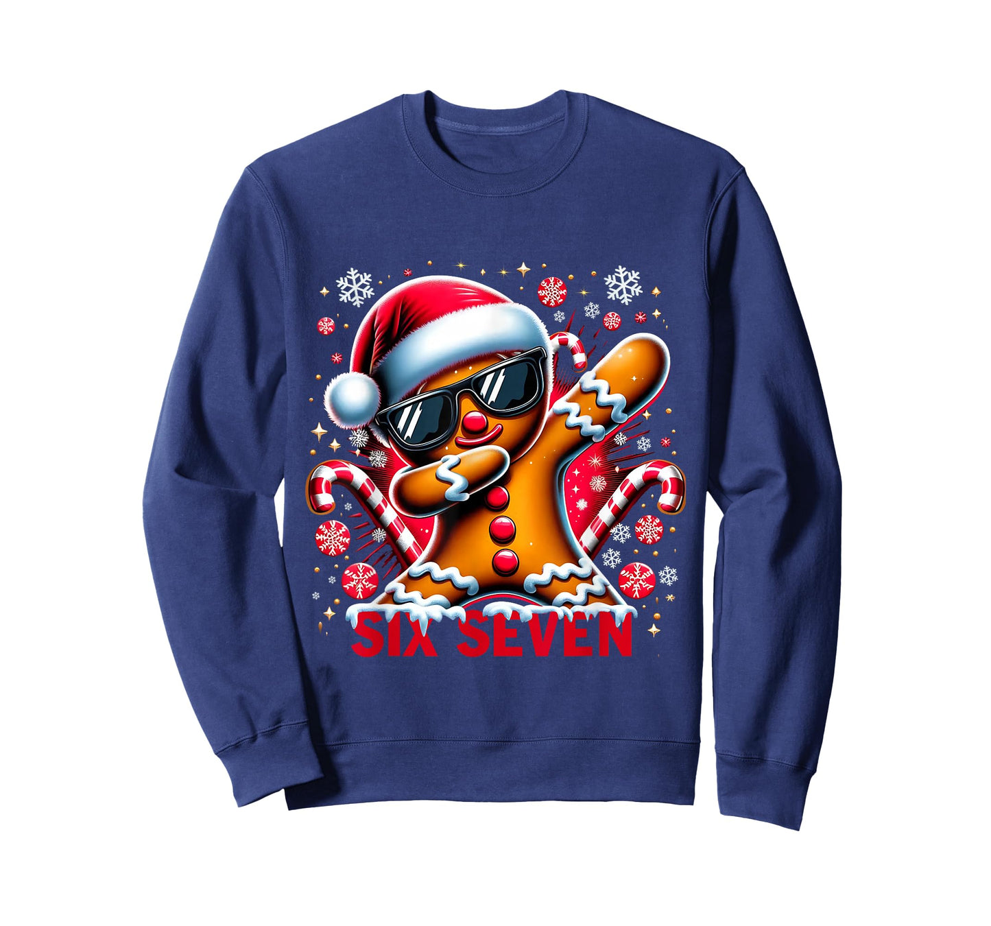 Six Seven Funny Gingerbread Christmas Design T-Shirt