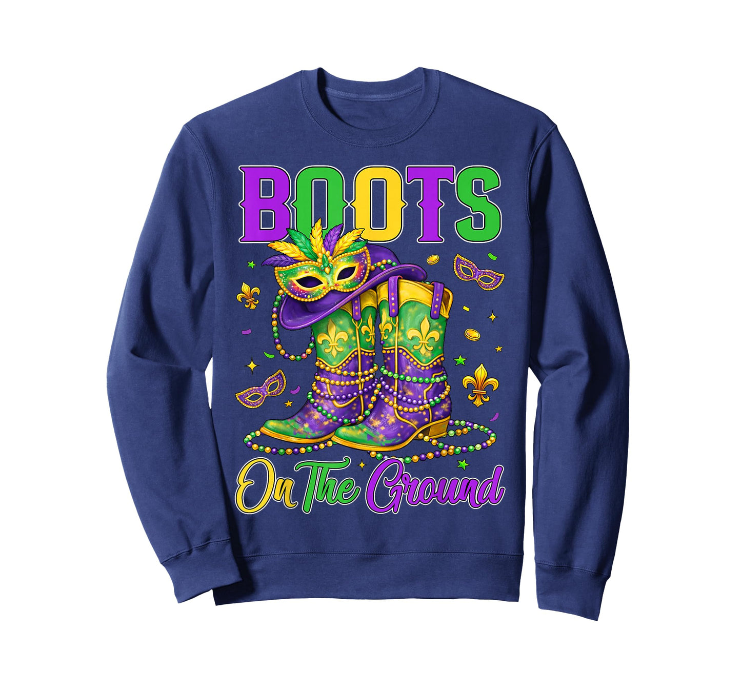 Mardi Gras Boots On The Ground Cowgirl Western Black History T-Shirt