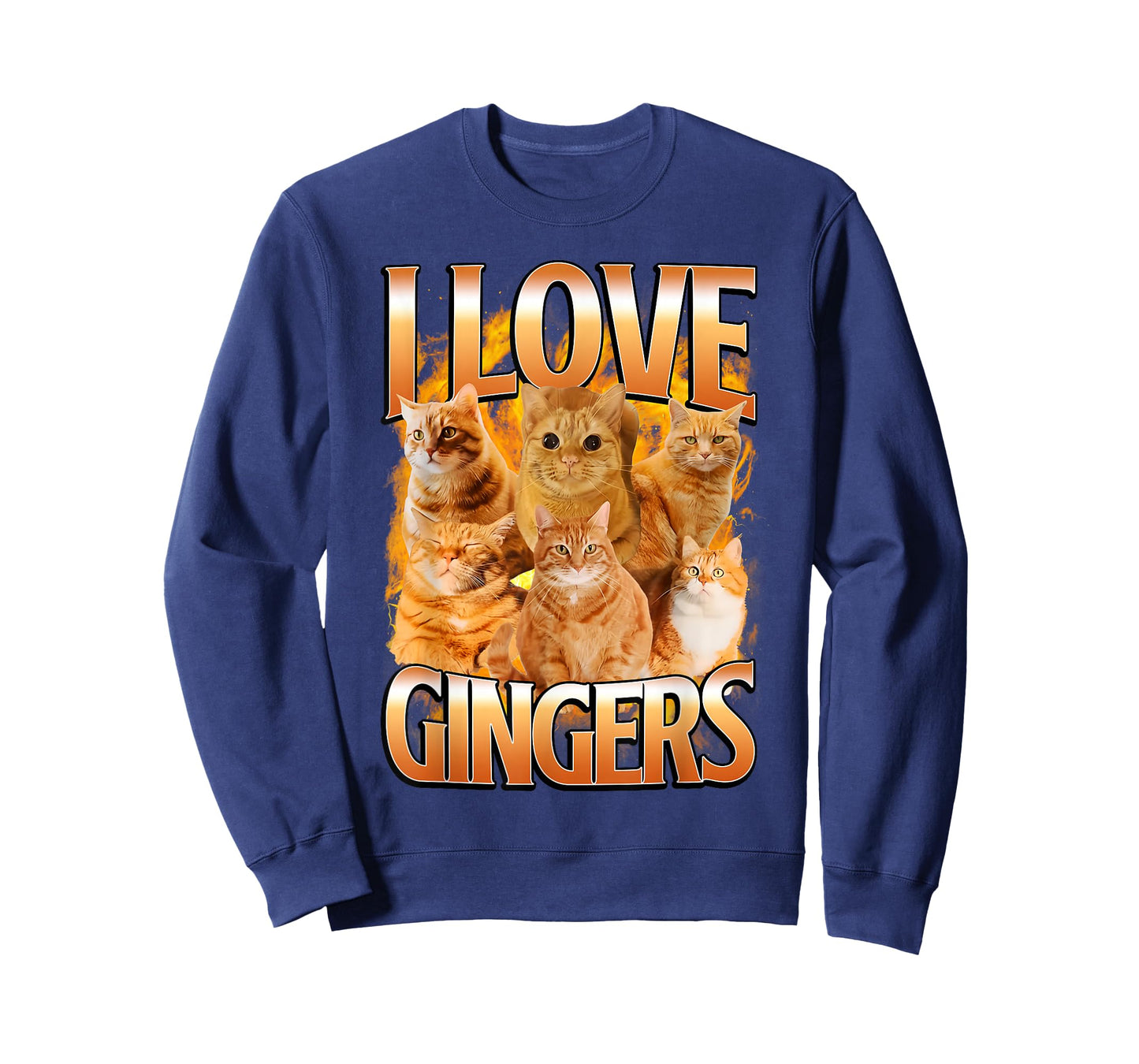 I Love Gingers Funny Cat Meme Cute Kitten Men Women T-Shirt