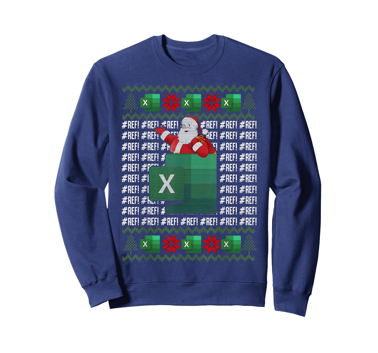 Excel Ref Error Spreadsheet Santa Claus Accountant Christmas T-Shirt