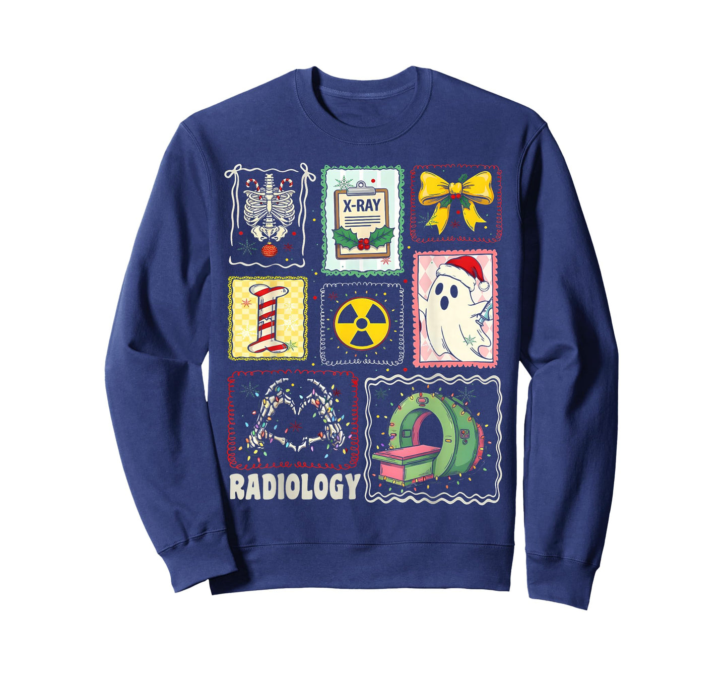 Stamp Ghost Xray Tech Radiology Squad Rad Tech Christmas T-Shirt