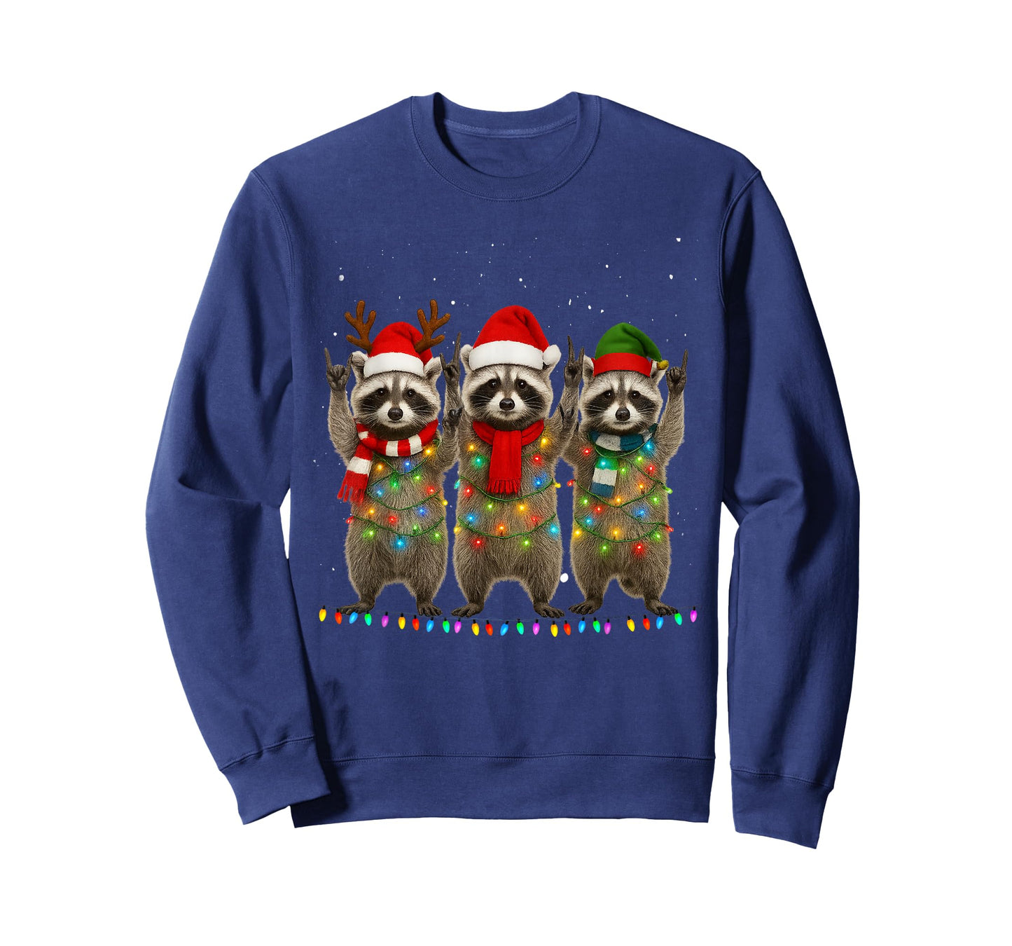 Raccoon Christmas Tree Lights Pajama Racoon Lover Xmas 2025 T-Shirt