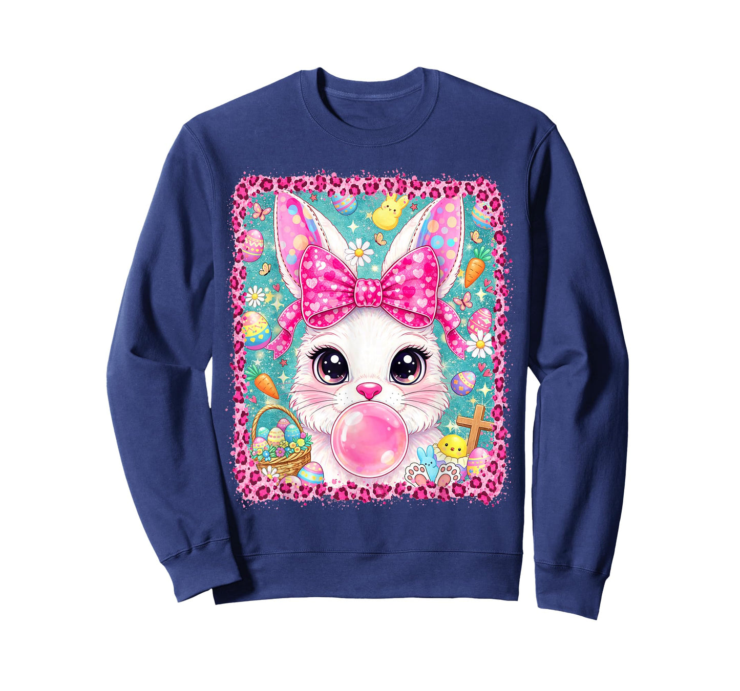 Easter Bunny Coquette Bow Happy Easter Day Women Girls Kids T-Shirt