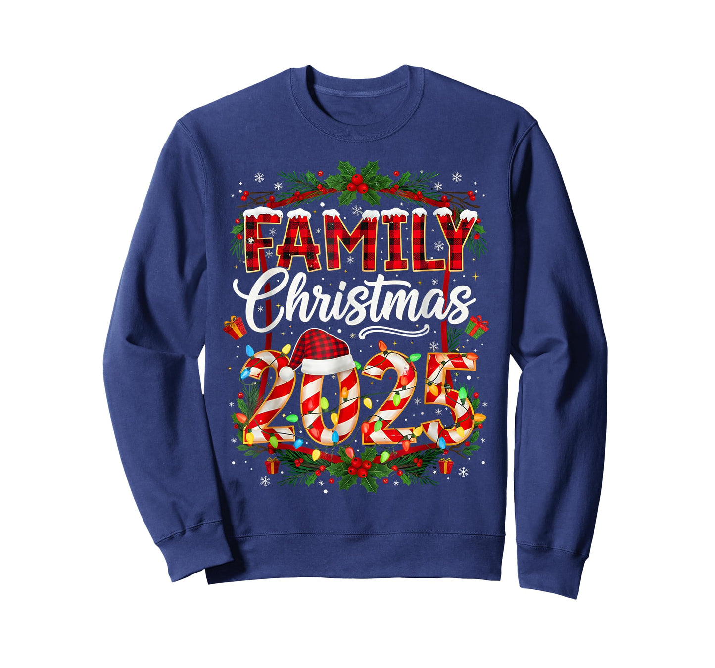 Family Christmas 2025 Xmas Lights Santa Pajamas Holiday T-Shirt