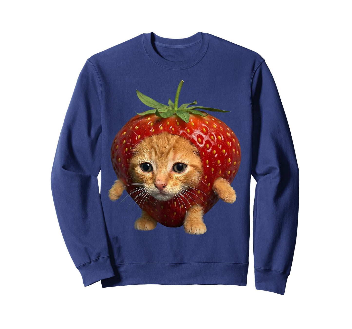 Cute Strawberry Cat Happy strawberrycat Meme Kitty Cat Lover T-Shirt