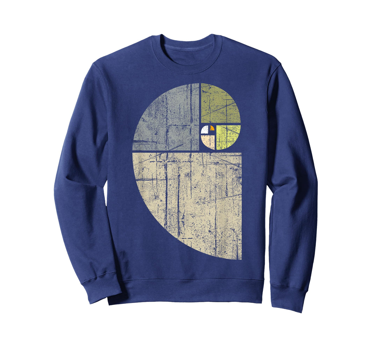 Fibonacci Spiral Distressed Geometric Sequence Vintage Art T-Shirt