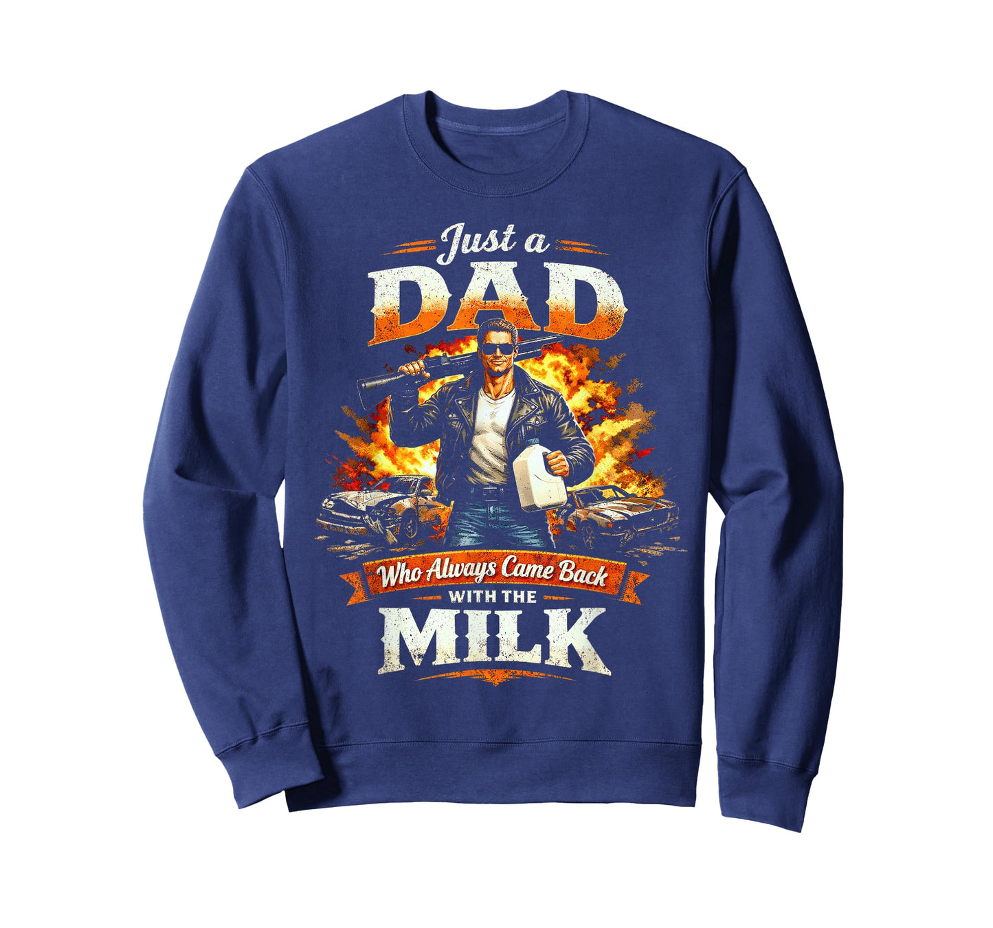 Just A Dad Who Always Came Back with The Milk Action Hero T-Shirt