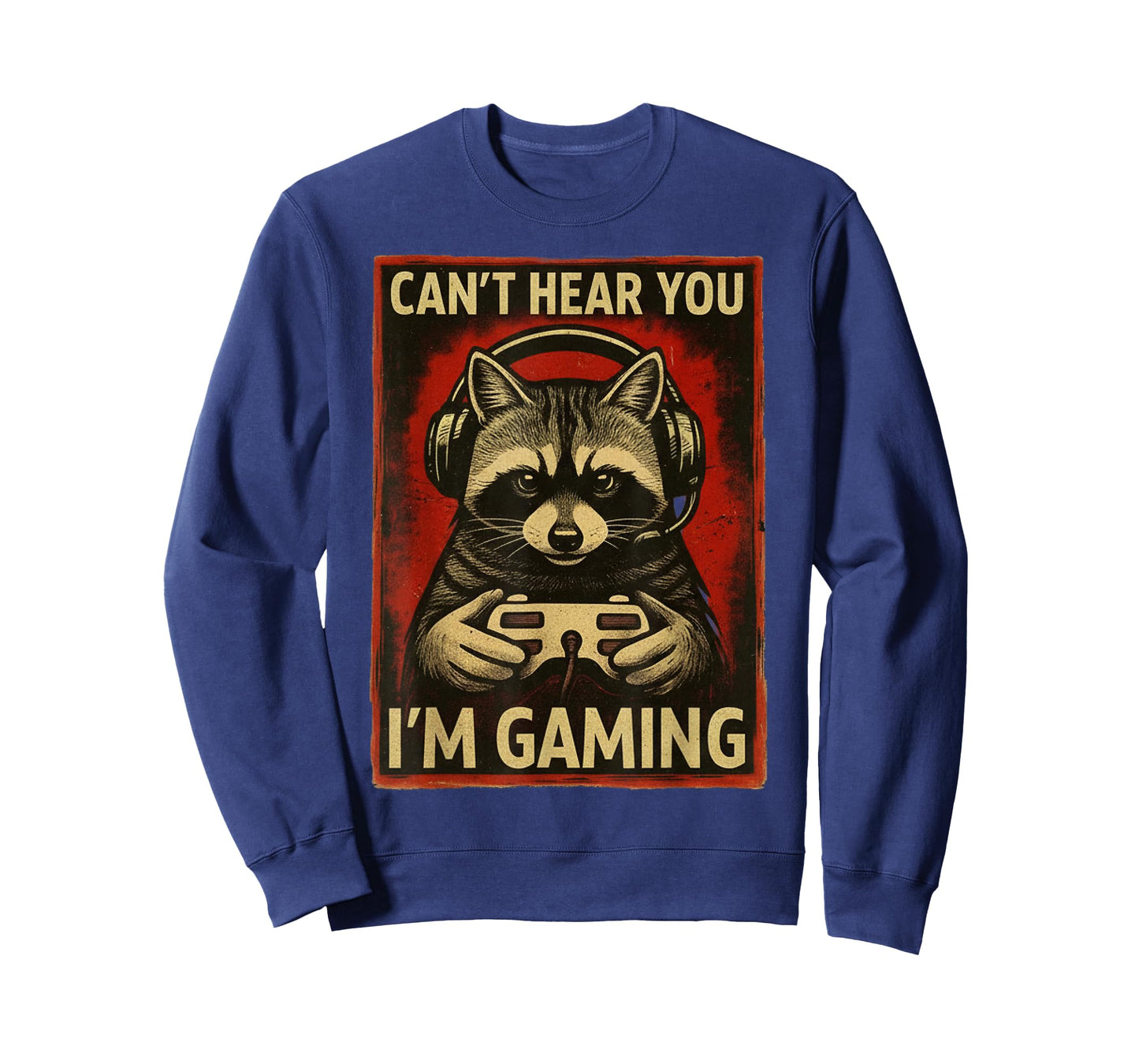 Can't Hear You I'm Gaming Gamer Raccoon Playing Video Game T-Shirt