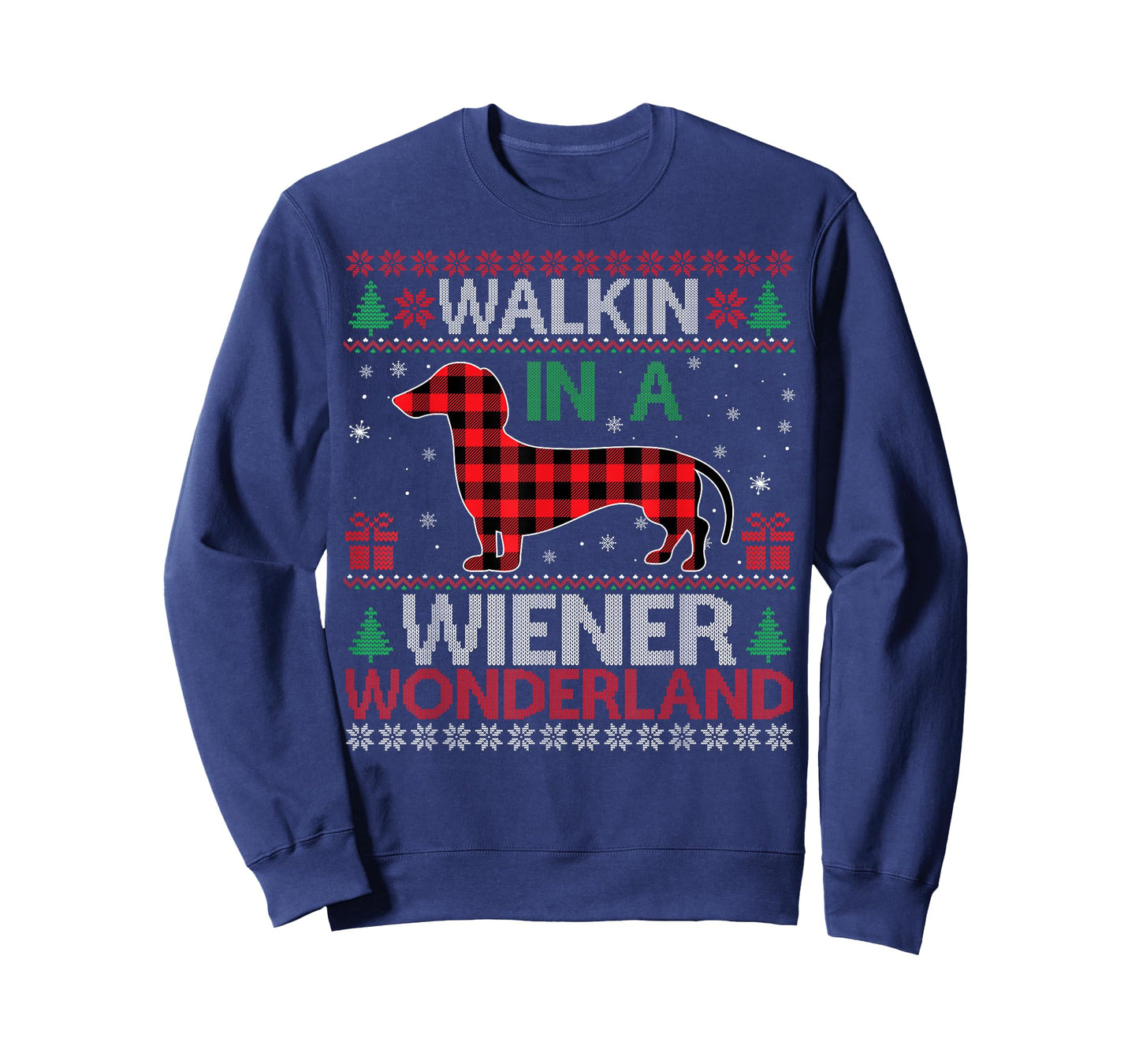 Walking in A Wiener Wonderland Funny Dachshund Christmas T-Shirt