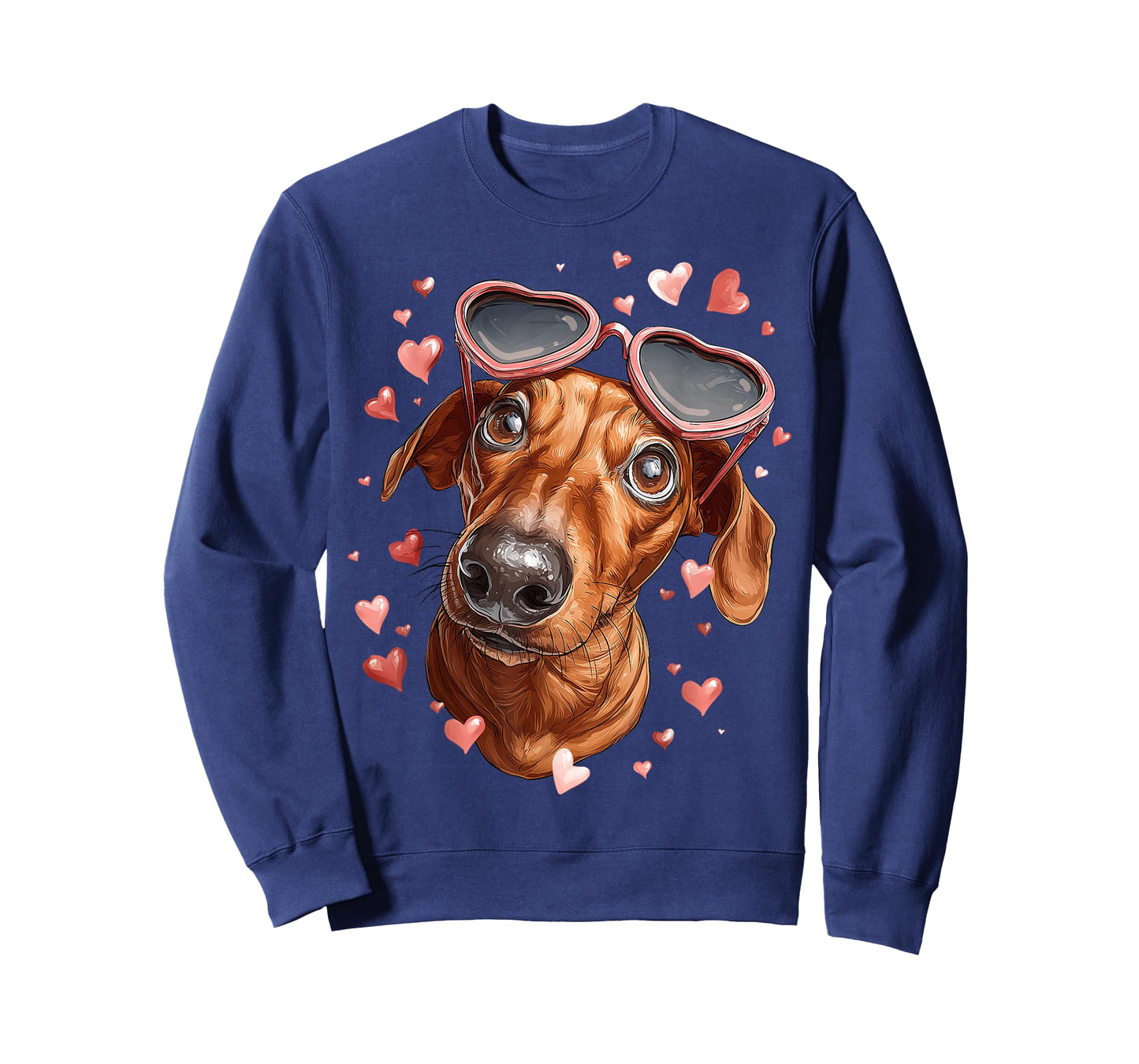 Dachshund Dog Doxie Valentine's Day Heart Sunglasses T-Shirt