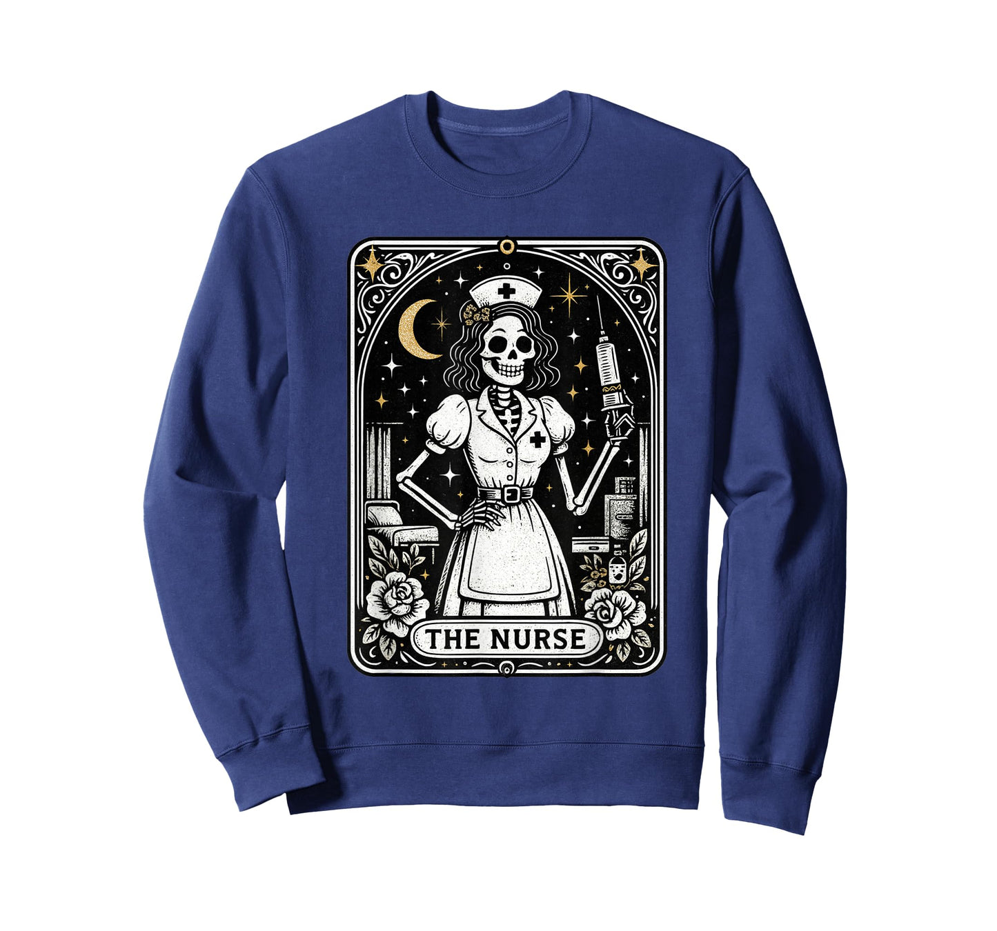 The Nurse Tarot Skeleton Night Shift RN Vintage Graphic T-Shirt