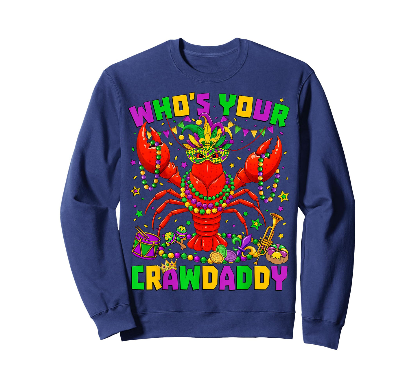 Whos Your Crawdaddy Crawfish Jester Beads Funny Mardi Gras T-Shirt
