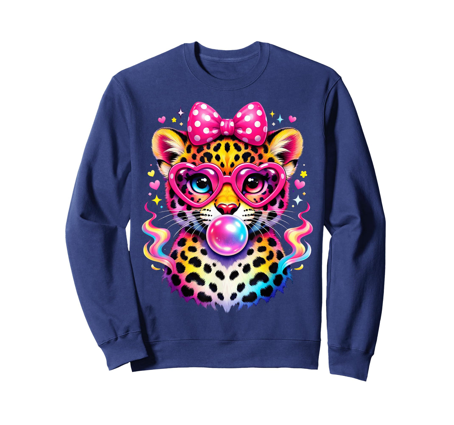 Funny Leopard Glasses Blowing Bubble Gum Back to School Kids T-Shirt
