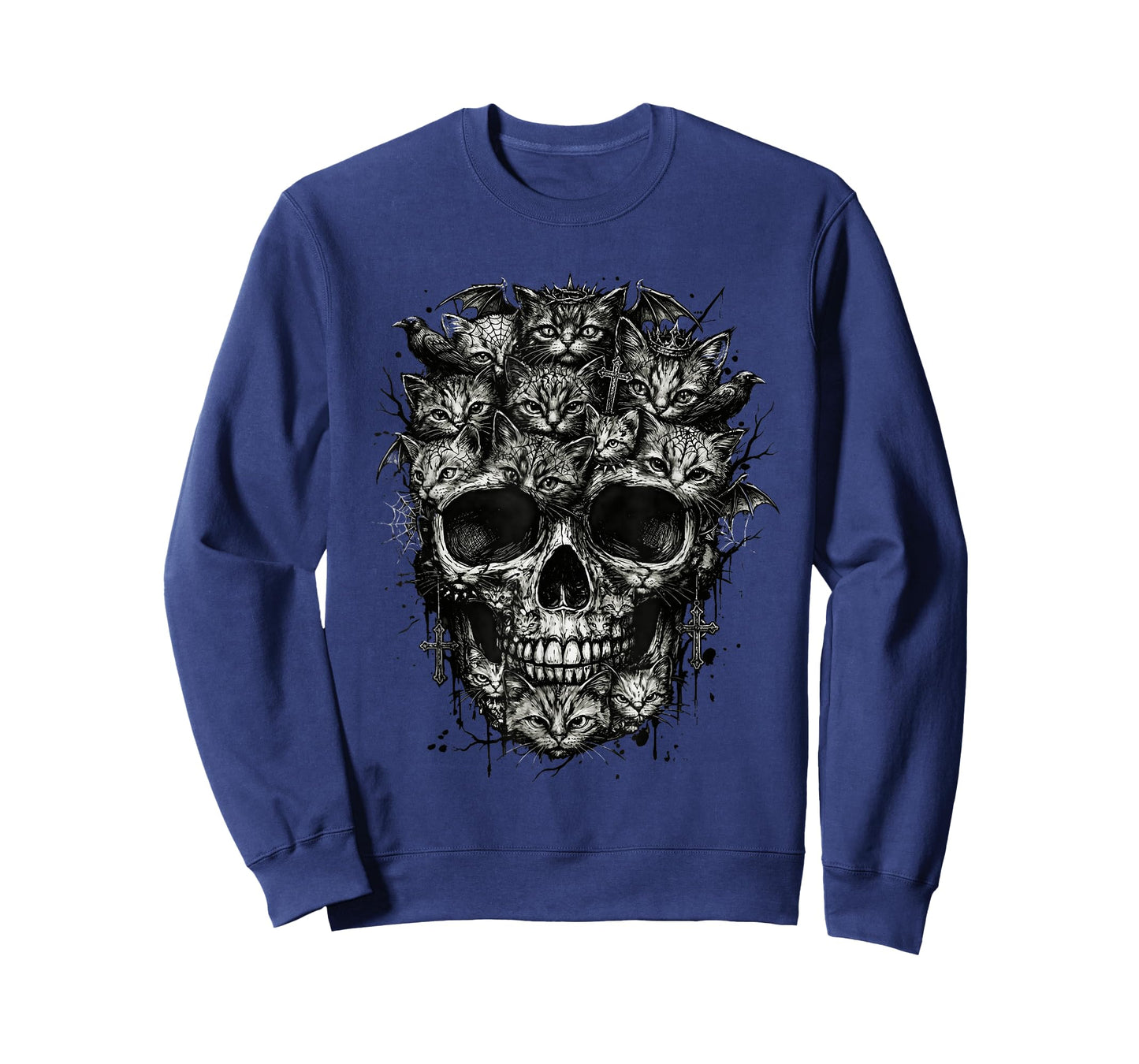 Cats Skull, Kitten Goth Alt Punk Weirdcore Halloween Art T-Shirt