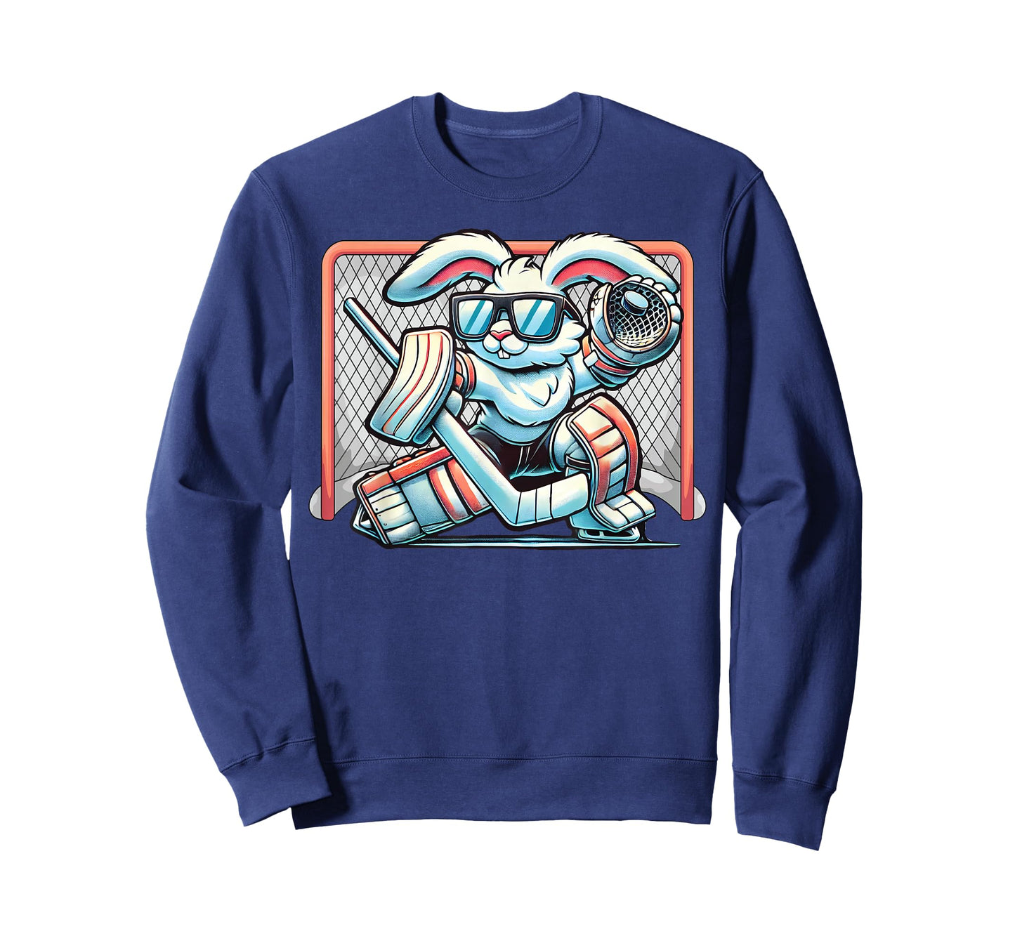 Easter Bunny Playing Hockey Goalie Rabbit Toddler Kids Boys T-Shirt
