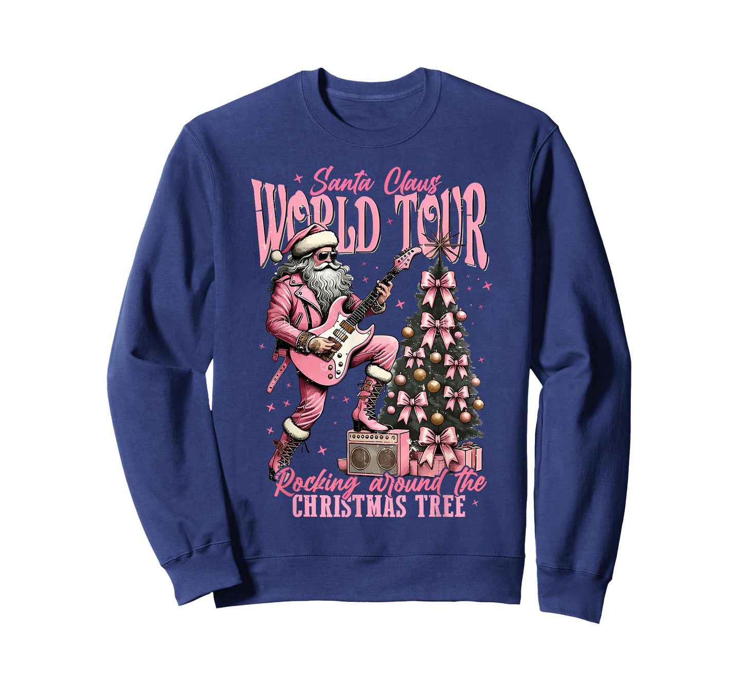 Santa Claus World Tour Rocking Around The Christmas Tree T-Shirt