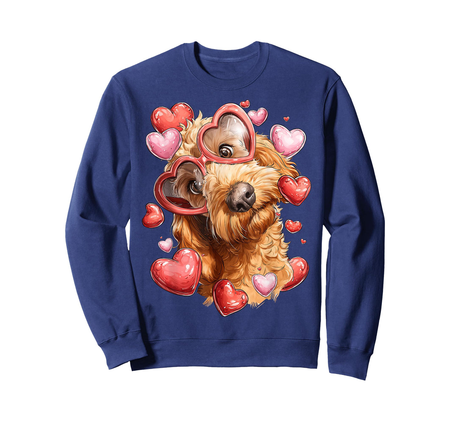 Golden Doodle Dog Goldendoodle Valentine's Day Heart T-Shirt