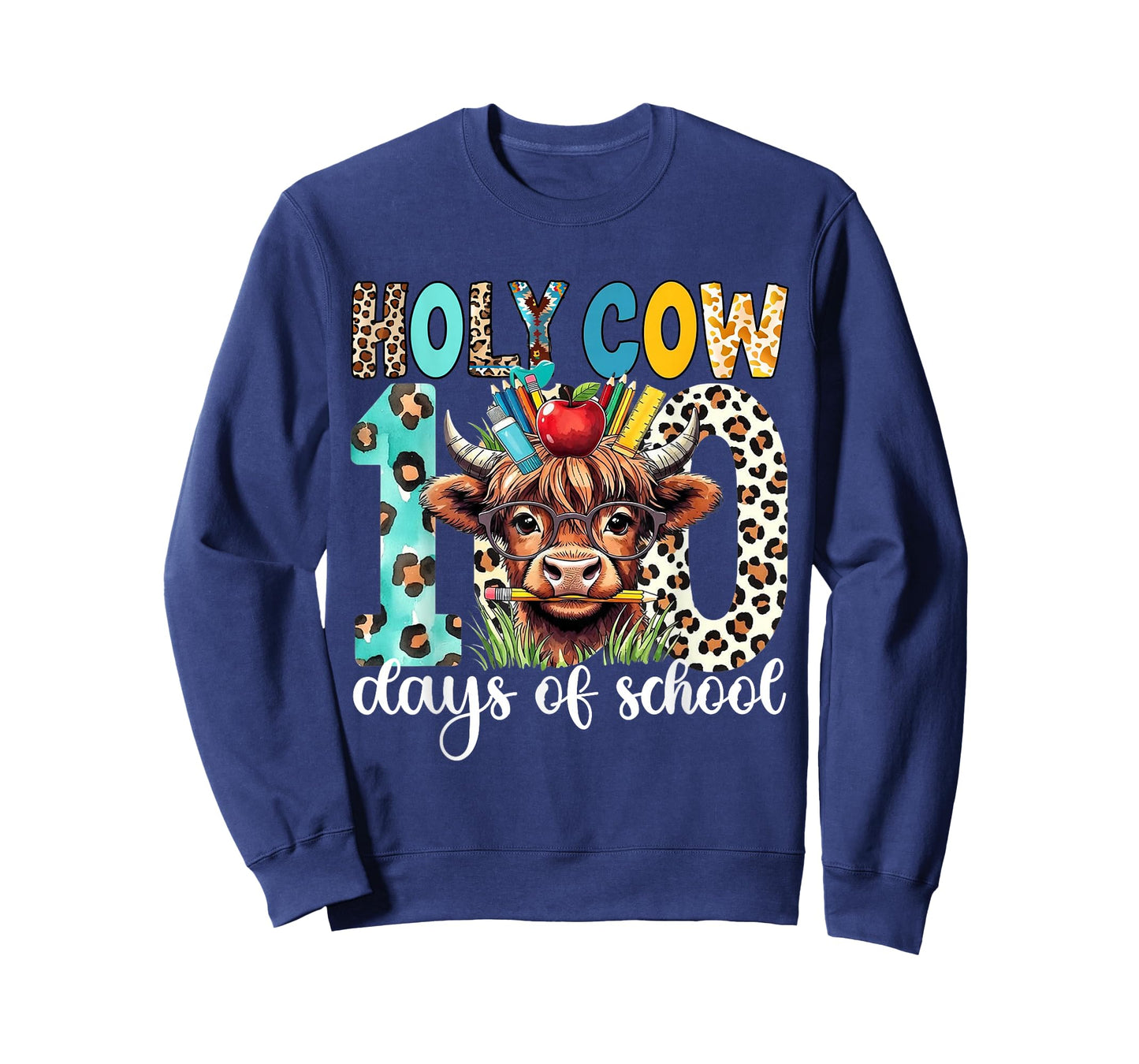 Holy Cow 100 Days of School Teachers Boys Girls Cow Lovers T-Shirt
