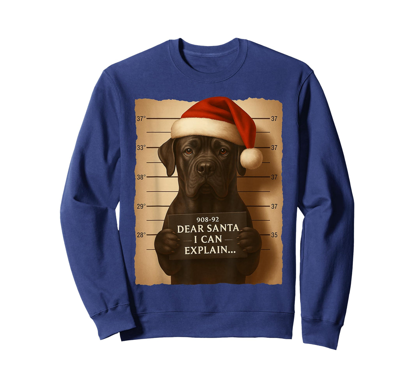Funny Christmas Dog - Cute Cane Corso Santa Hat Tee T-Shirt